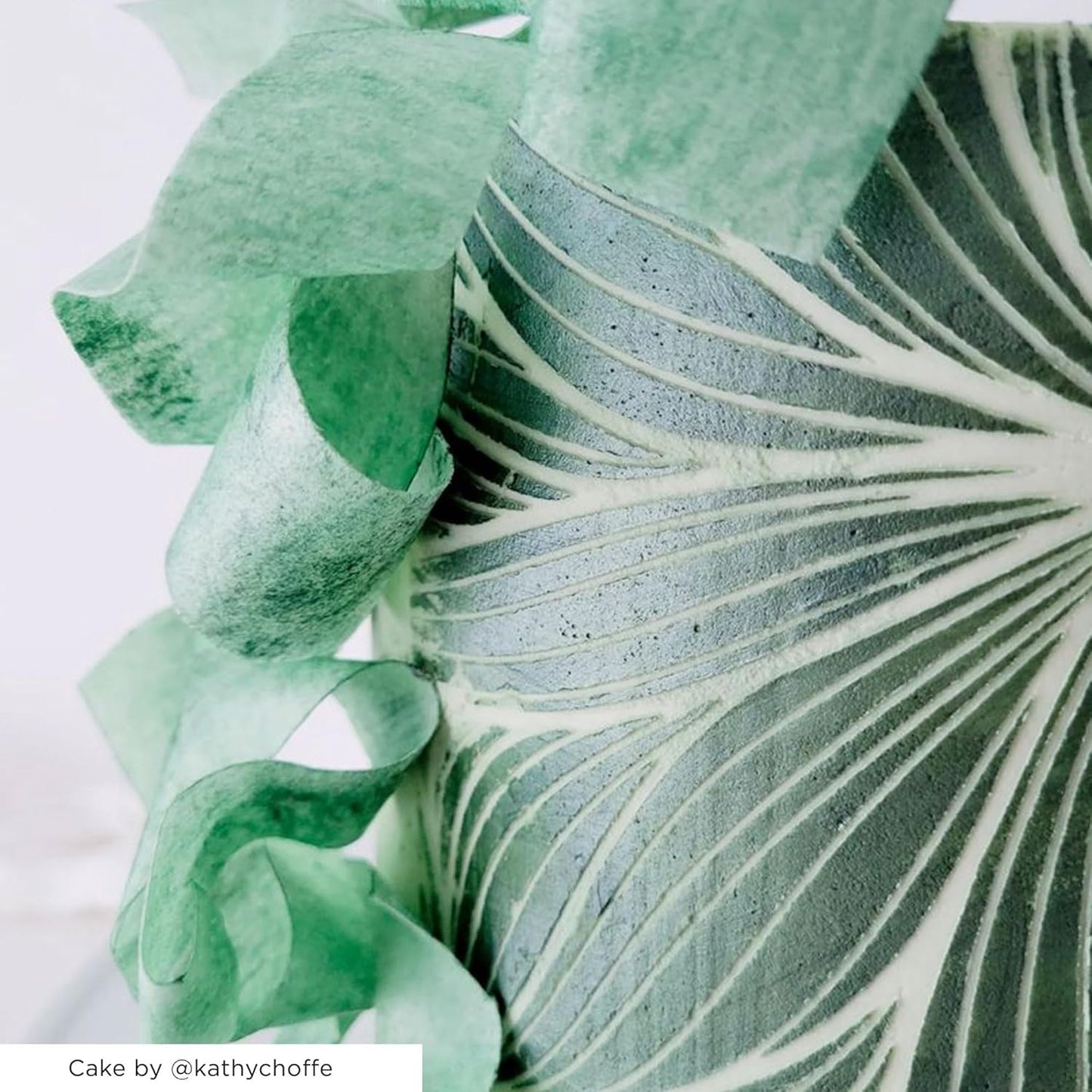 Large Cake Decorating Stencil (Amara) Leaf Veins Pattern