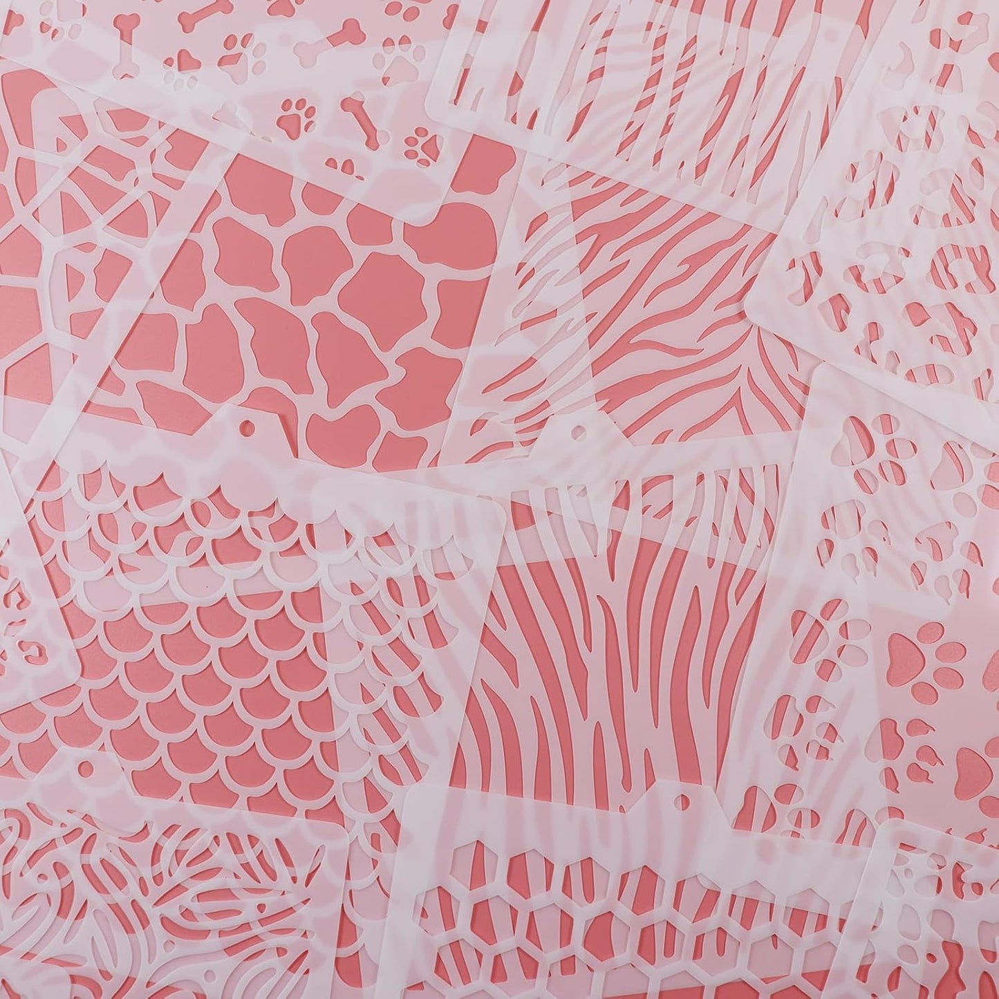 Leopard 5.5x5.5in Cheetah Animal Cow Print Skin Reusable Painting Template Stencils for Cake, Cookie Decorating & DIY Projects