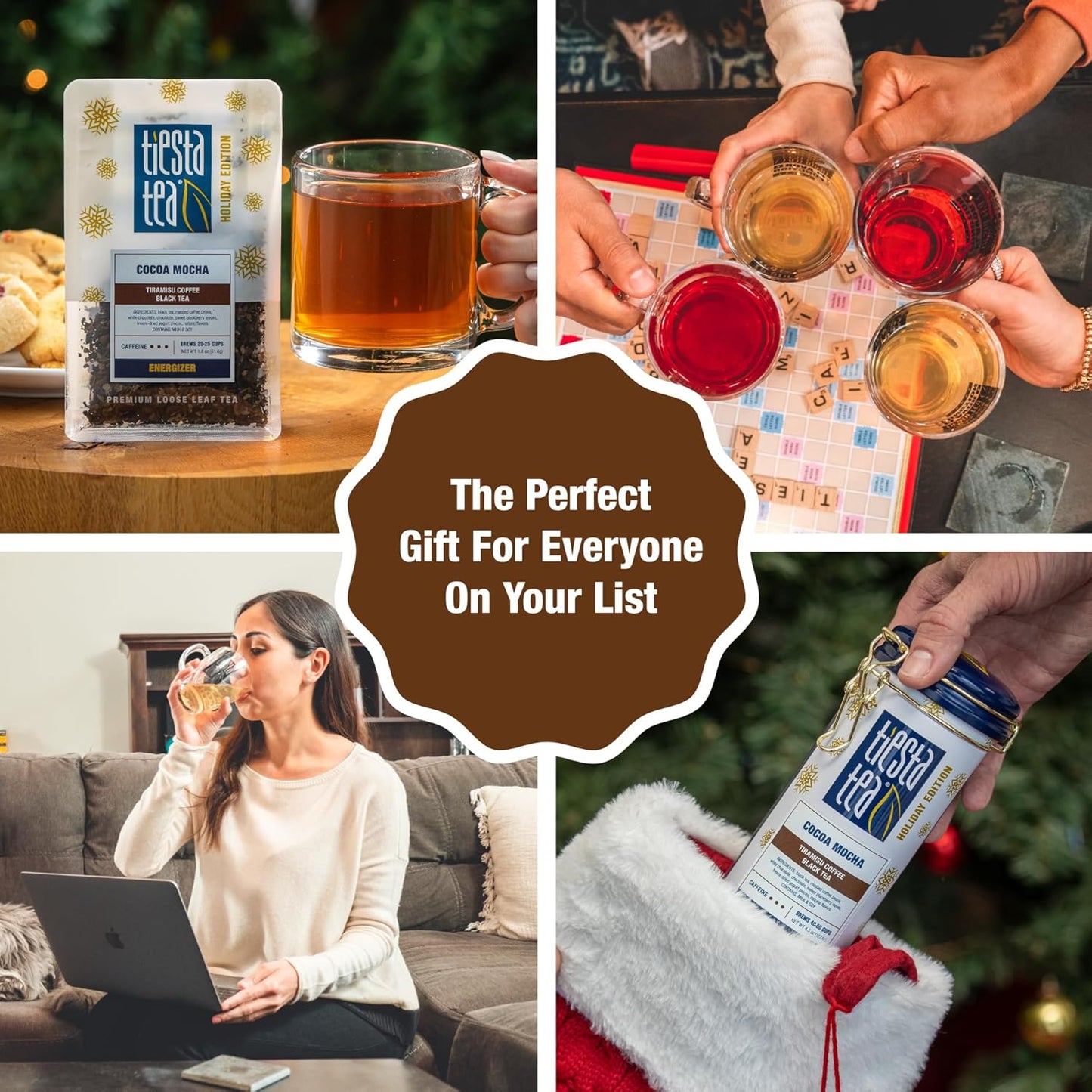 Tiesta Tea - Cocoa Mocha, Loose Leaf, Tiramisu Coffee Black Tea, Premium High Caffeinated Blend, Holiday, Make Hot or Iced & Brews Up to 25 Cups, 1.8 Ounce Resealable Pouch