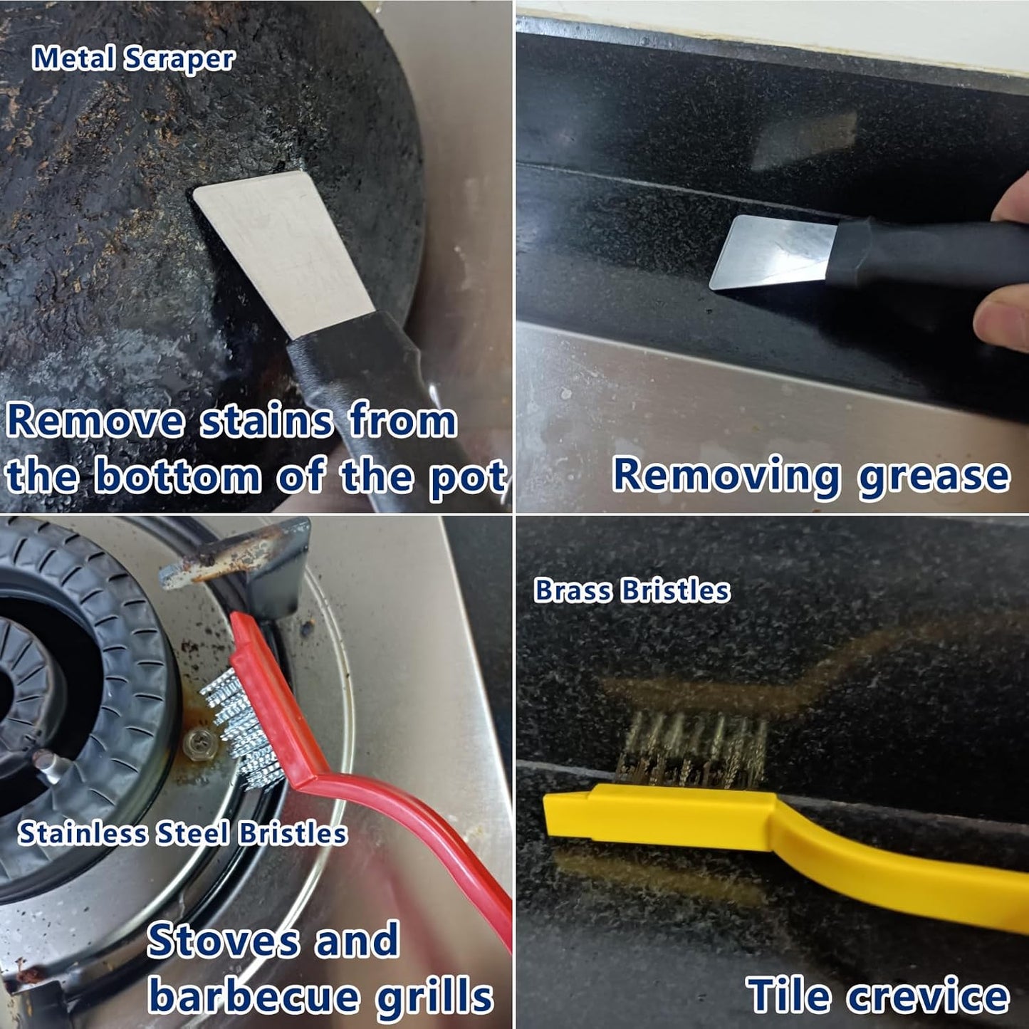 12Pcs Crevice Cleaning Brush Set, Multifunctional Hard Bristle Cleaning Product with Scraper, Designed specifically for Cleaning Narrow Spaces, Suitable for Toilets, faucets, Kitchens, Grouting