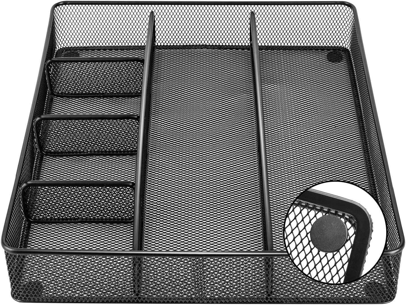 Amazon Basics Mesh Drawer Organizer, Black, Pack of 4