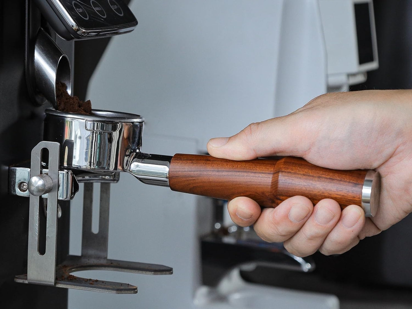 54mm Bottomless Portafilter Breville Compatible Rosewood Handle & Naked 18-21 Gram Filter Basket Included, Fits Barista Express, Pro, Touch, Bambino Plus, Infuser, Duo Temp Pro Impress