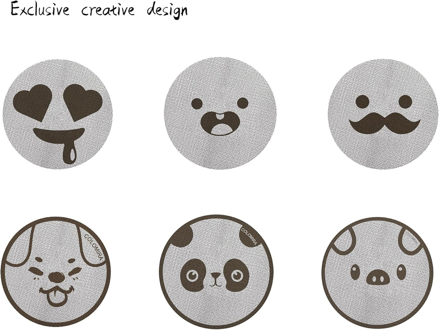 51mm Espresso Puck Screen 3-Pack, Lower Shower Screen, Metal Coffee Reusable Filter for Espresso Portafilter Basket, 1.7 Thickness(Cute Animal)