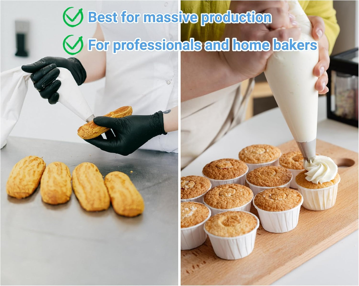 XXL 23 Inch Extra Large Piping Bags 100 Pack - Disposable Pastry Bags - Thick Anti-Burst Pastry Icing Frosting Piping Bags For Decorating Cupcakes Cakes Cookies (Extra Large 23 Inch-100 Pack)