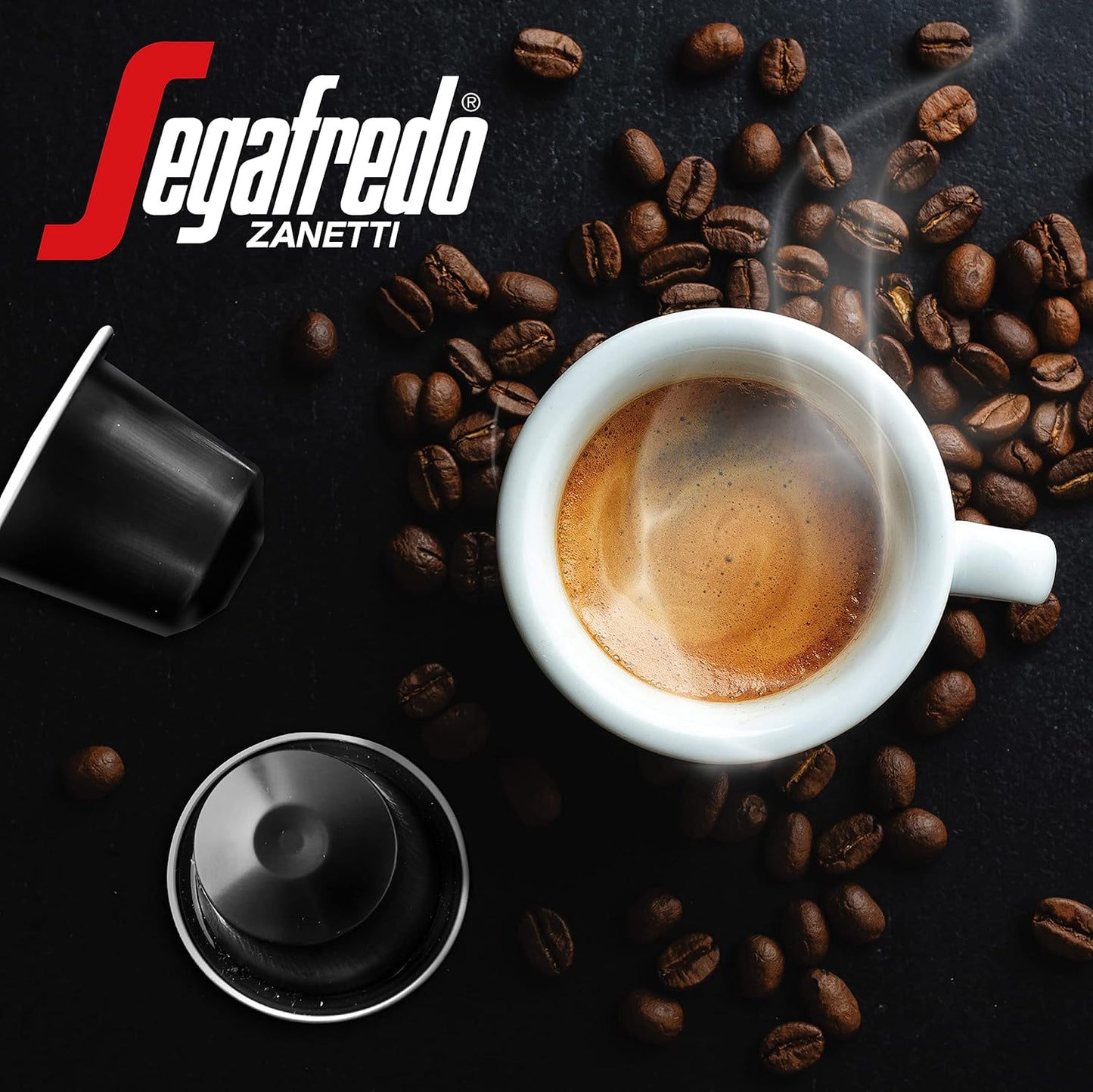 Segafredo Zanetti Espresso Capsules – Aluminum Pods for Nespresso Original Machines – Ovation & Forte Variety Pack Premium Espresso – Dark and Extra Dark Roast – Ovation & Forte, 10 Count (Pack of 4)