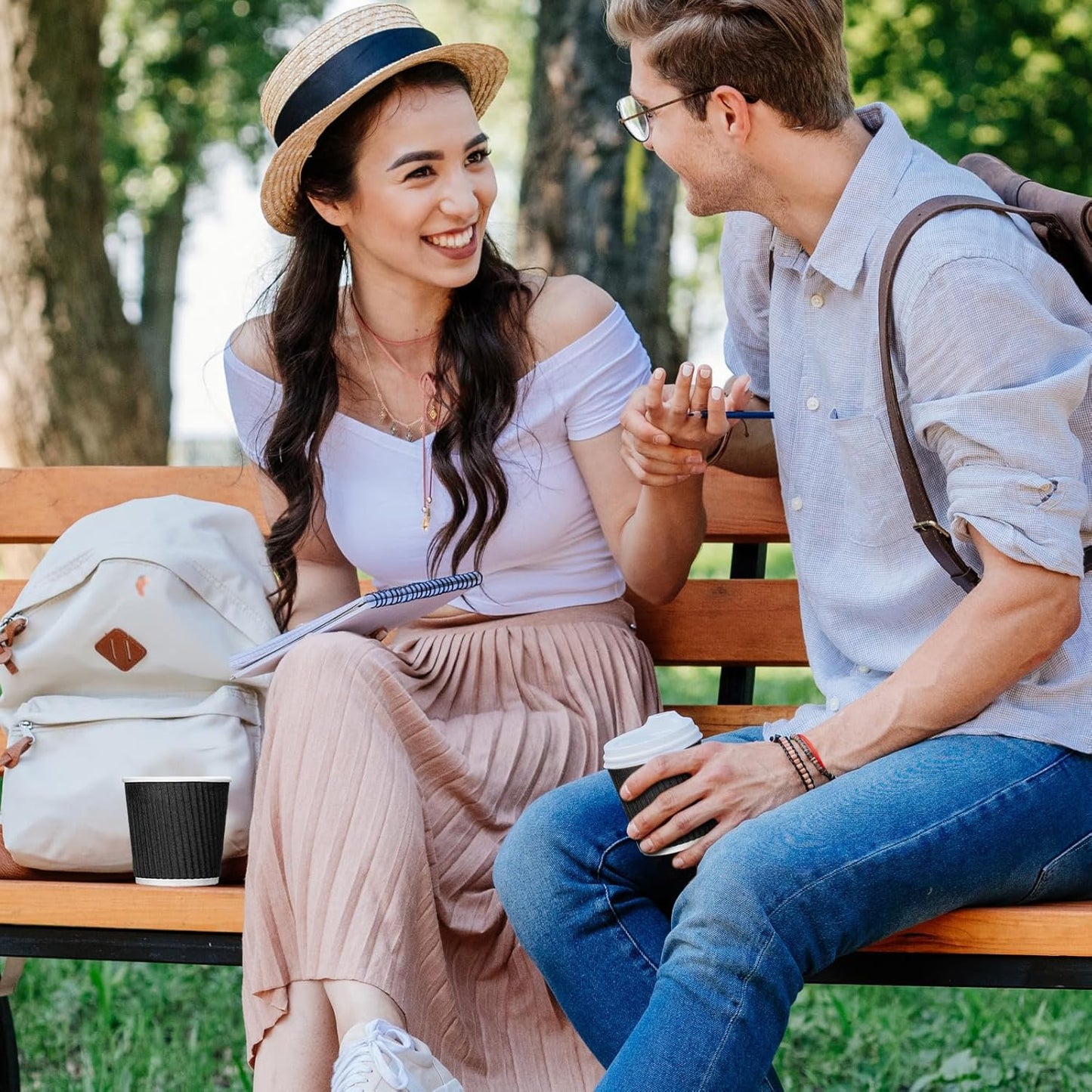 Yaomiao 200 Pcs 4 oz Disposable Espresso Coffee Cups Ripple Corrugated Paper Insulated Hot Cups for Party Cold Drinks Hot Beverage Tea(Black)