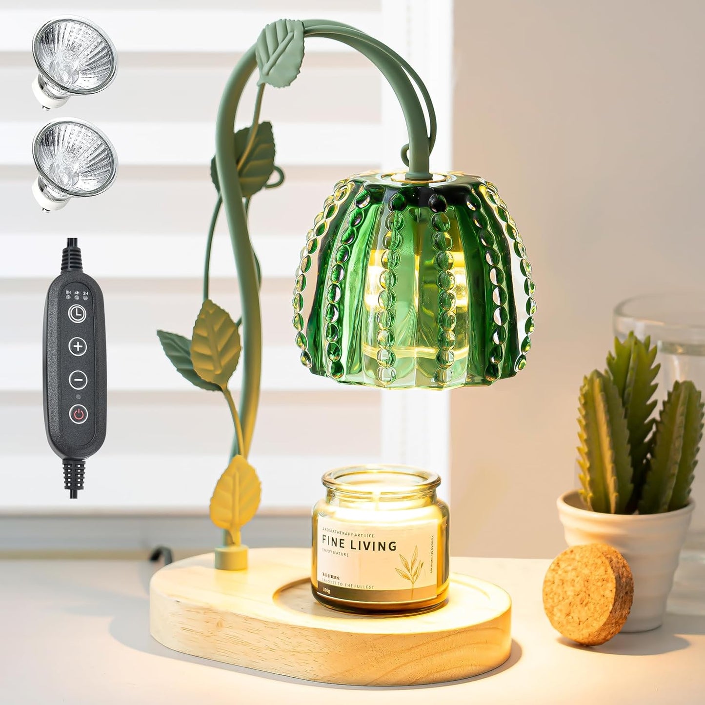 Flower Candle Warmer Lamp with Timer,Dimmable Candle Lamp Warmer,Adjustable Height Candle Warmer for All Jar Candles,Bedroom Living Room Home Decor Aesthetic Christmas Birthday Gifts for Women