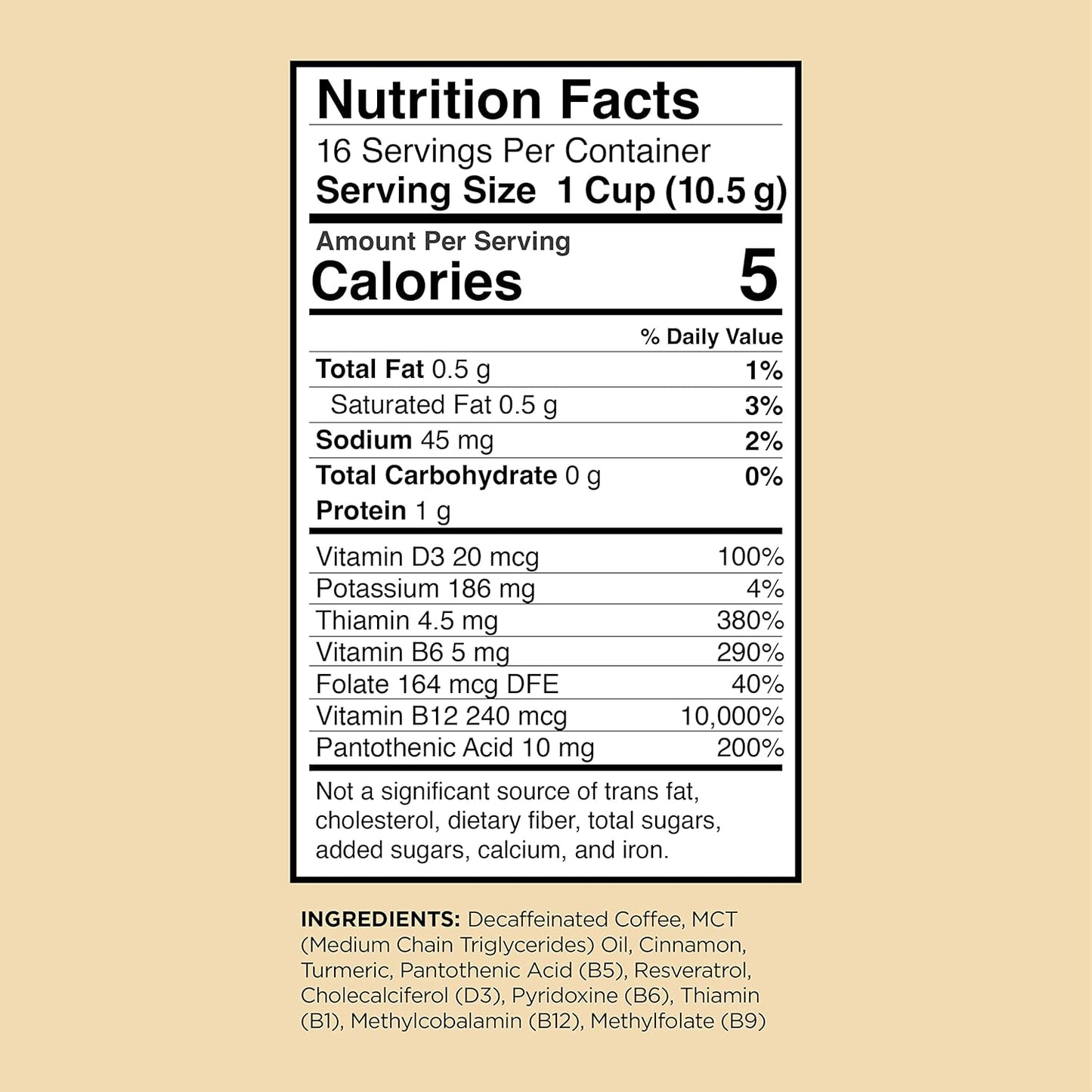 Decaf Genius Keto Coffee Pods with MCT Oil, Turmeric, and B Vitamins by VitaCup for Focus in Recyclable Single Serve Pod Compatible with K-Cup Brewers Including Keurig 2.0, 32 CT