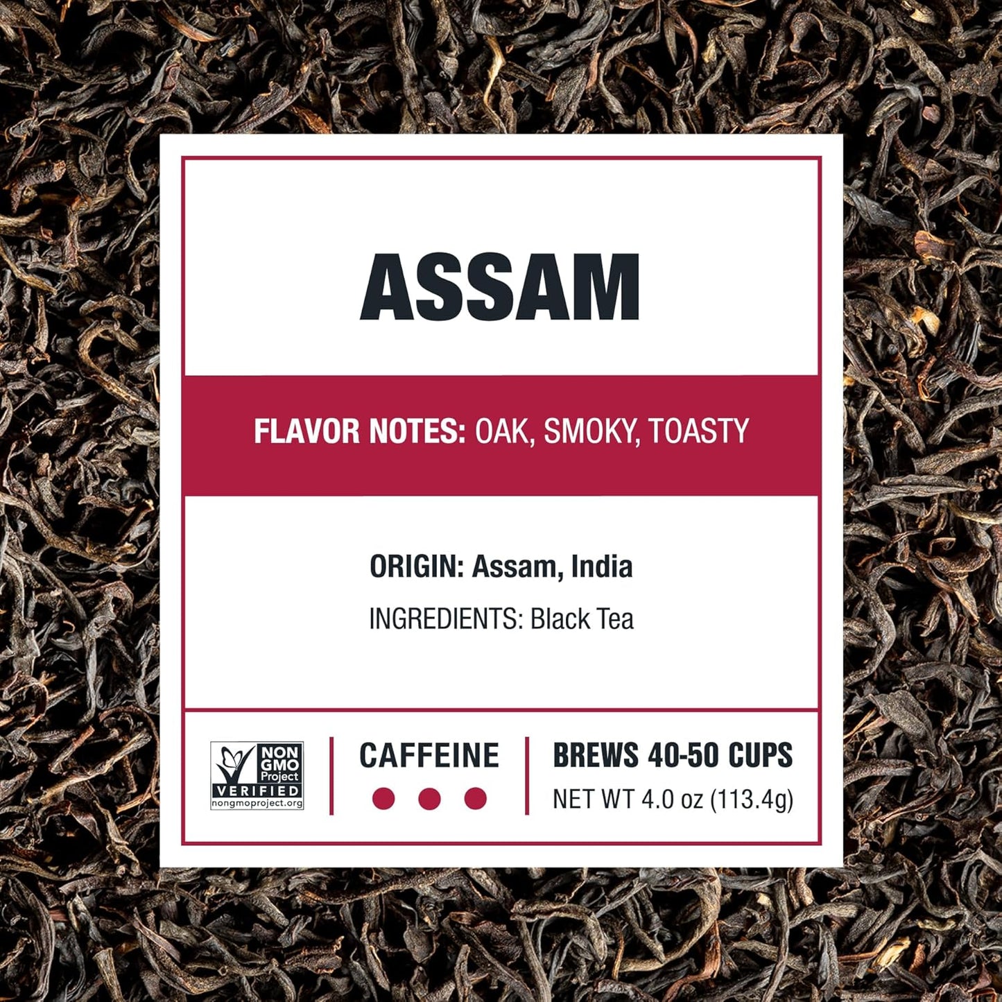 Tiesta Tea - Assam Black Tea, Loose Leaf, Single Origin Premium Black from India, High Caffeinated, Make Hot or Iced & Brews Up to 50 Cups, Pure Unblended, 4oz Refillable Tin