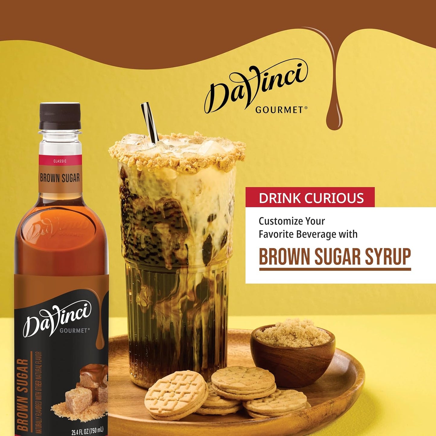 DaVinci Gourmet Brown Sugar Syrup, 25.4 Fluid Ounces (Pack of 4)