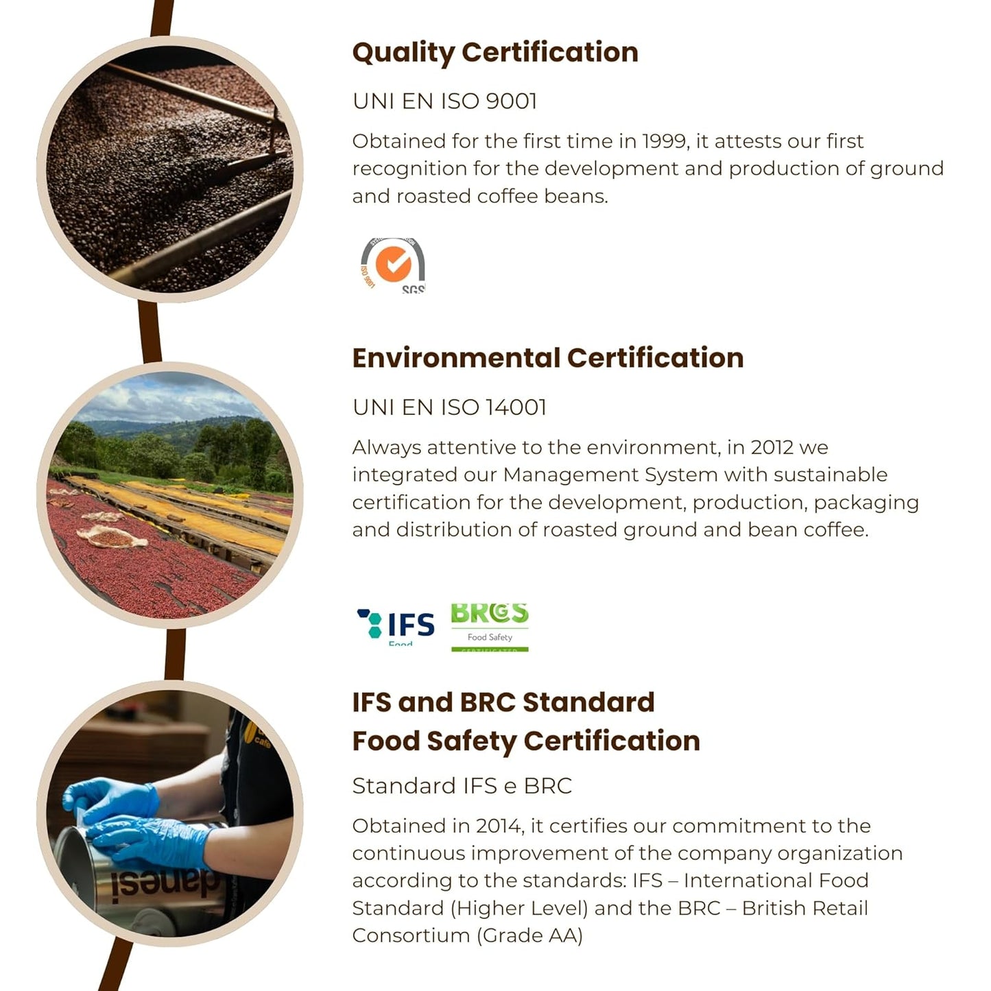 Danesi Caffe Italian Whole Coffee Beans - Espresso Coffee Beans and Medium Roast Whole Bean - Perfect for Espresso Machines, French Press, and Home Brewing - Decaf (4.5 lb)