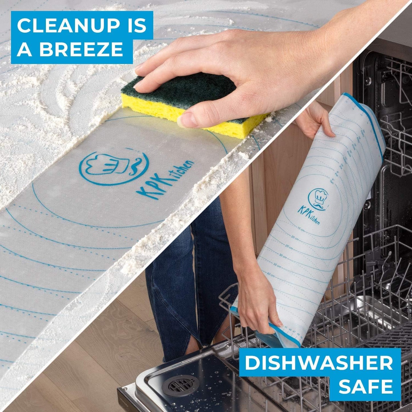 XXL Silicone Pastry Mat – Non-Slip, Easy-Clean Rolling Mat for Dough, Cookies, Pizza & Fondant – Extra Large 23.5” x 31.5” Baking Mat with Printed Measurements & Conversion Chart