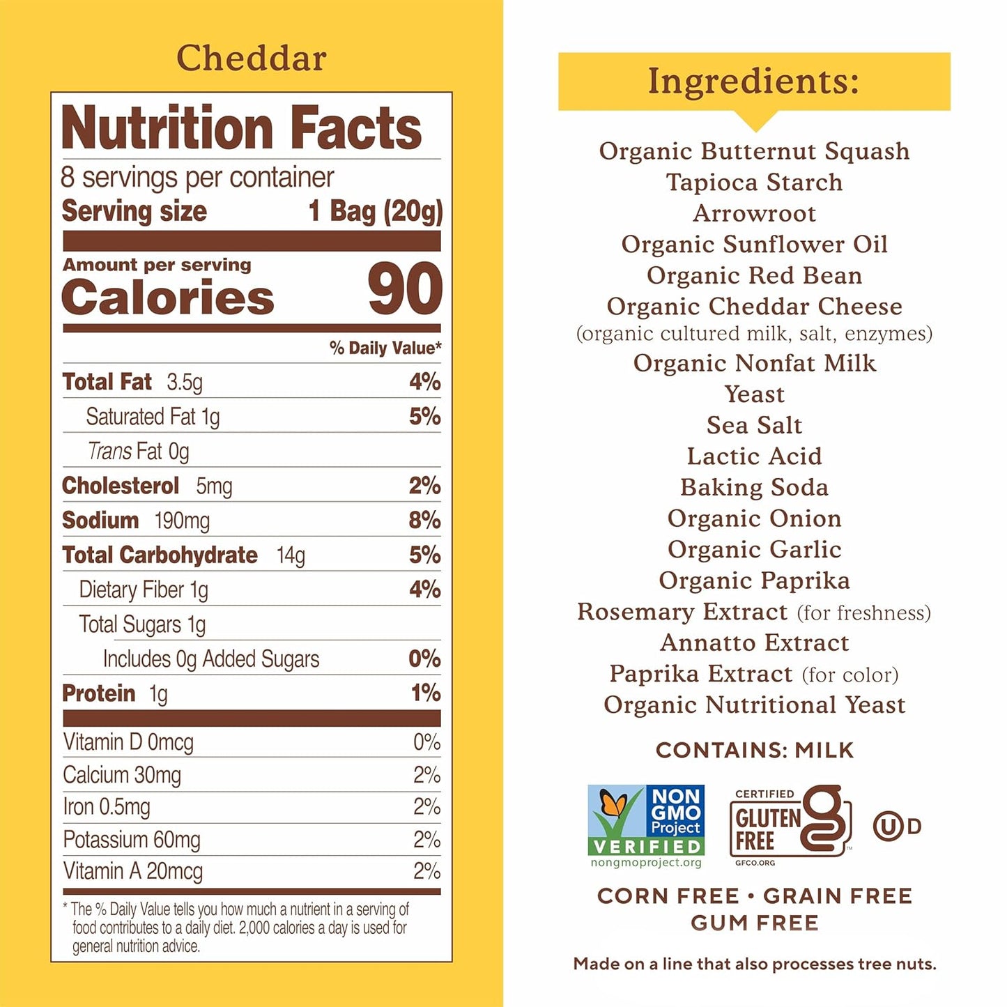 Simple Mills Pop Mmms Cheddar Baked Snack Pack Crackers, Gluten Free, 8 Pack (Pack of 2)