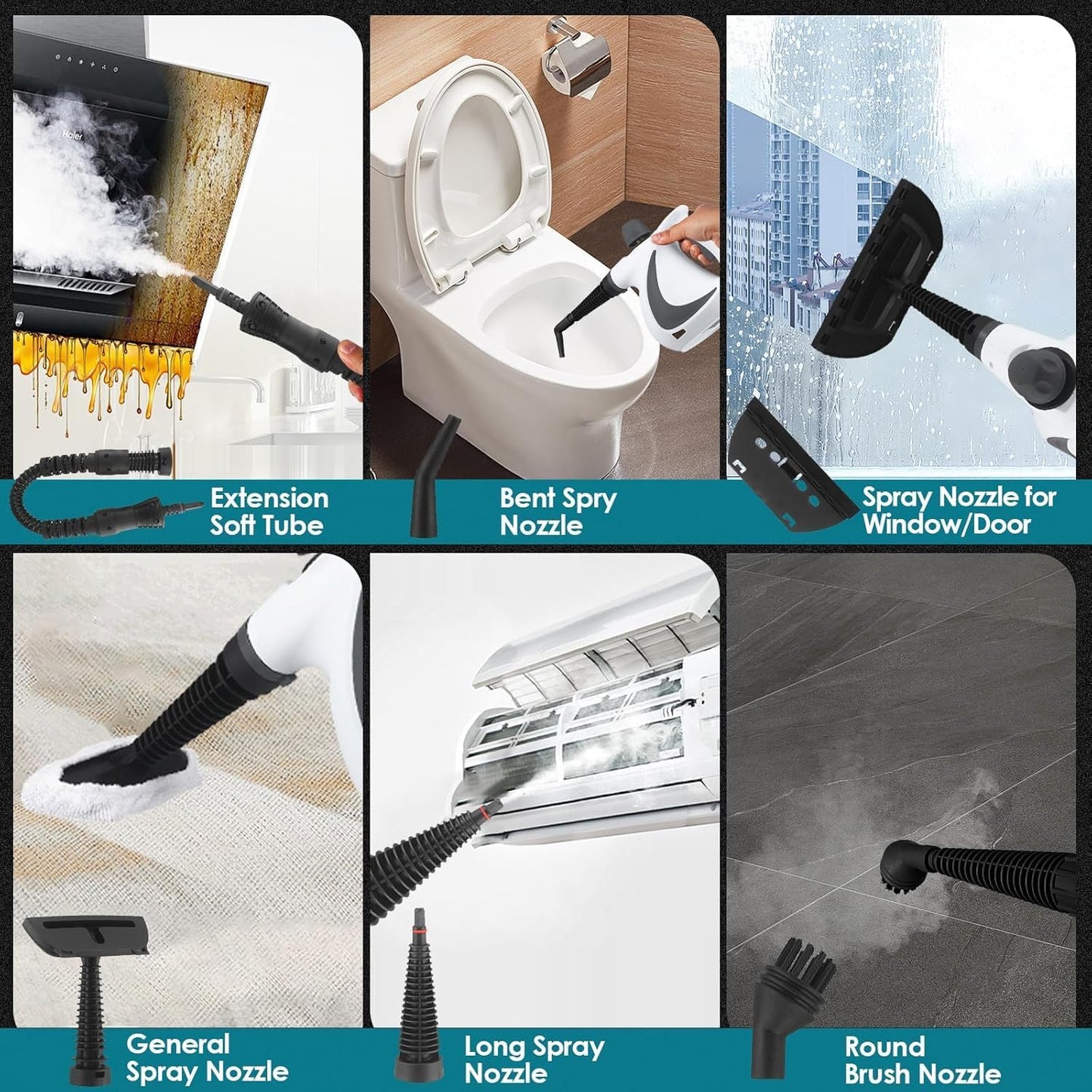 Laytic Steammaster Pro, Laytic Handheld Steam Cleaner, 10 In 1 Handheld Pressure Multi Purpose Cleaner Home Use (Red)