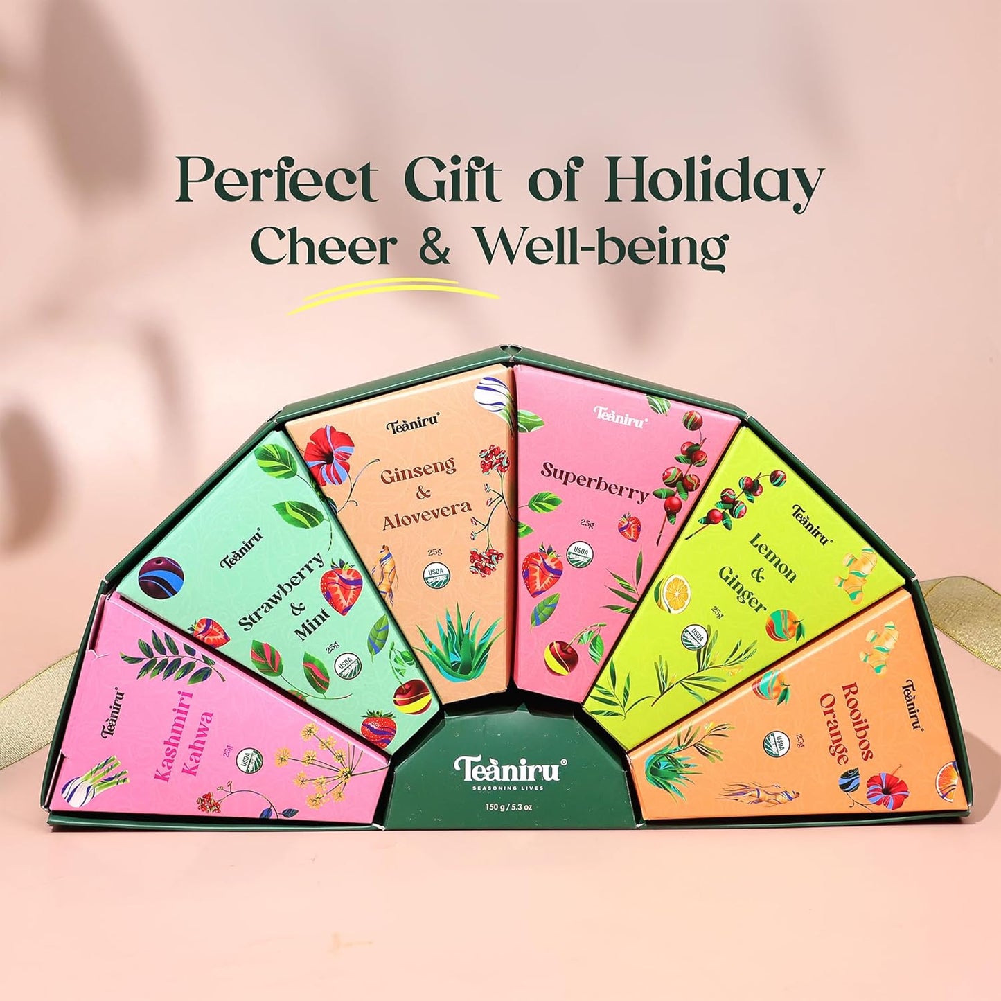 Teaniru, Fruit & Herb Tea Assortment - Pack of 20 | 6 Exotic Flavors x 25 g | Tea Gift Box for Family, Friends & Employees | Bulk Gifts for Corporates & Clients