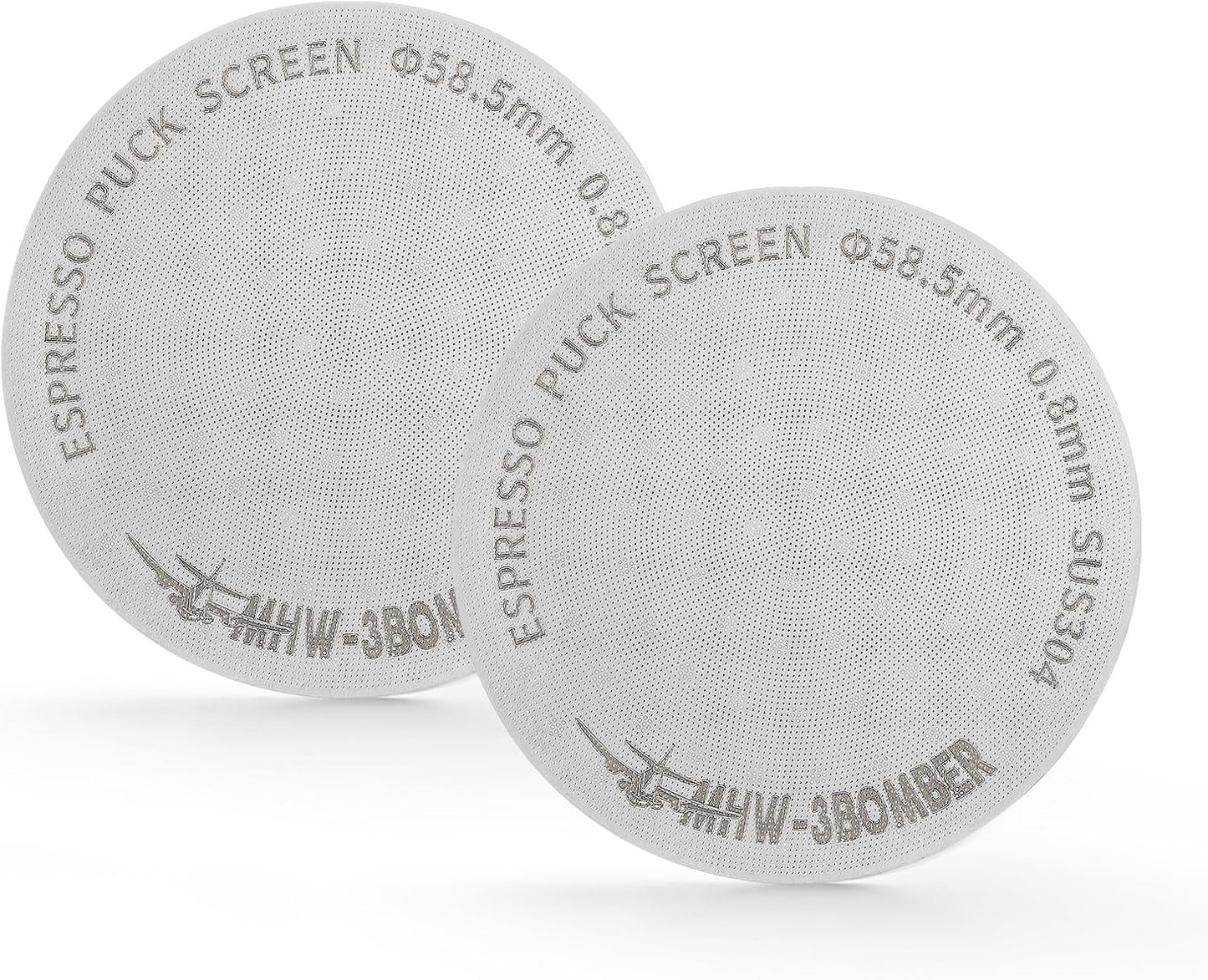 MHW-3BOMBER 58.5mm Espresso Puck Screen 2 Packs Metal Coffee Filter Reusable Espresso Filters for 58mm Portafilter Basket 0.8mm Thickness FG7010-OS