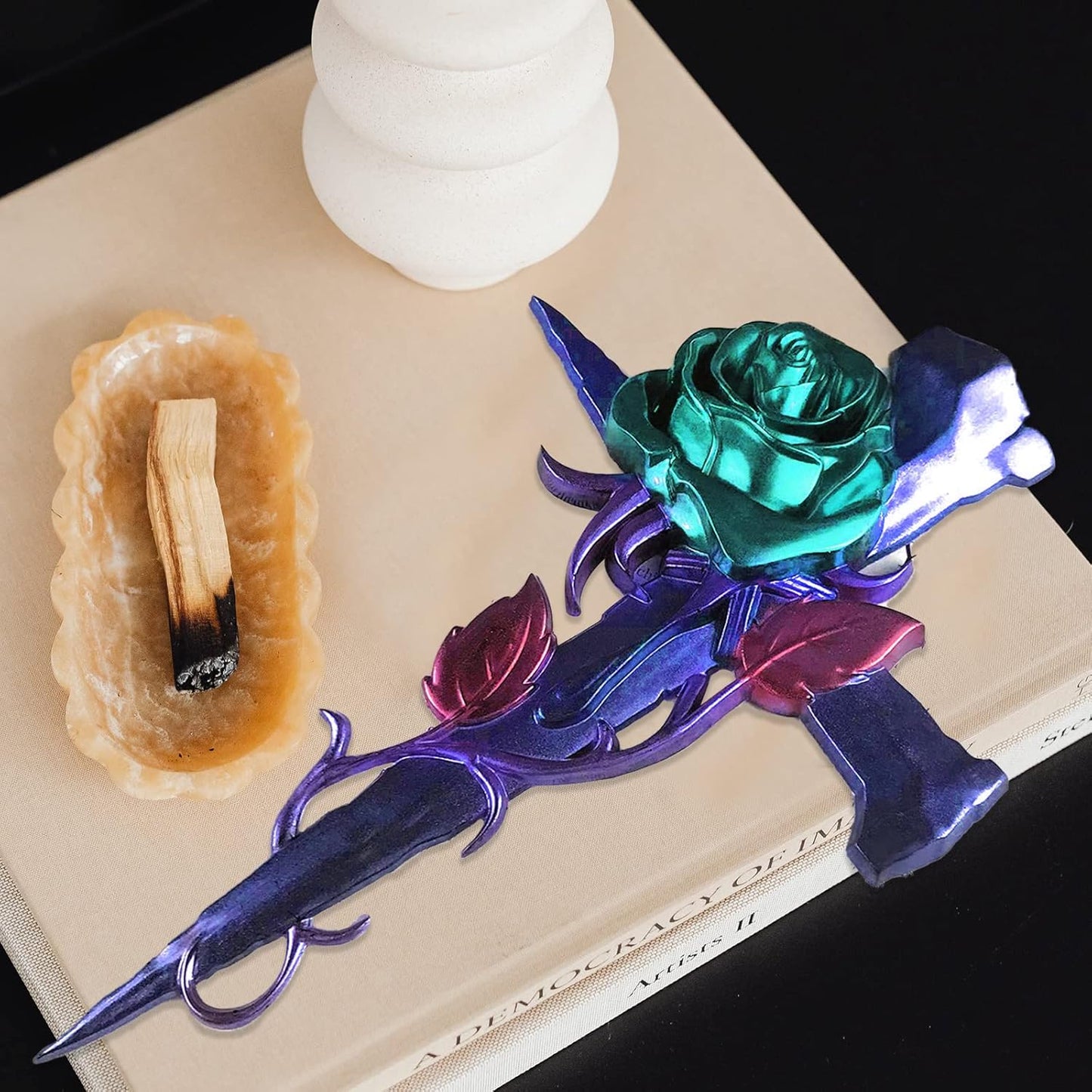 Wehous 2PCS Large Cross Resin Molds, 3D Silicone Resin Molds for Epoxy Casting, Cool Rose Cross Mold Angle Cross Tray Mold for Resin Clay Art Crafts Storage Wall Hanging Decor