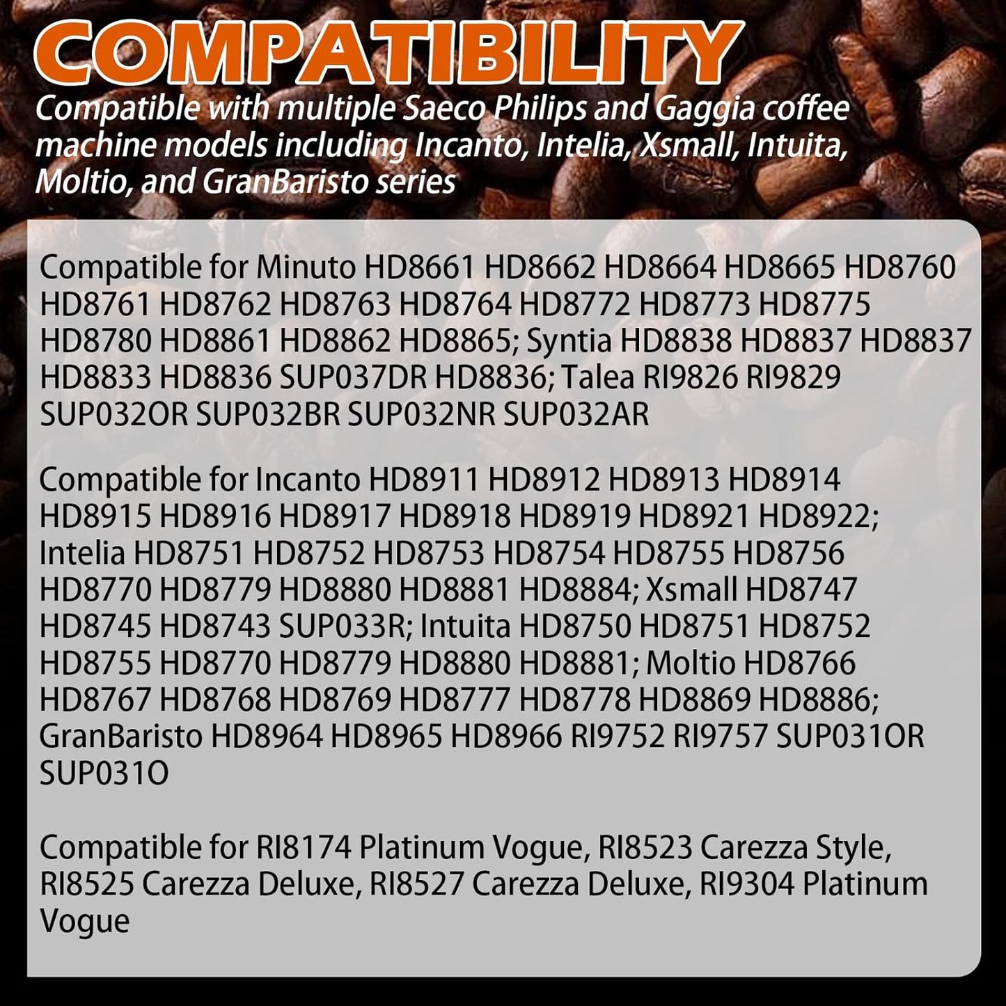 Gasket Seal Set, Compatible with Saeco Philips and Gaggia Coffee Machines,for The Water Tank, Brew Unit and Boiler Outlet