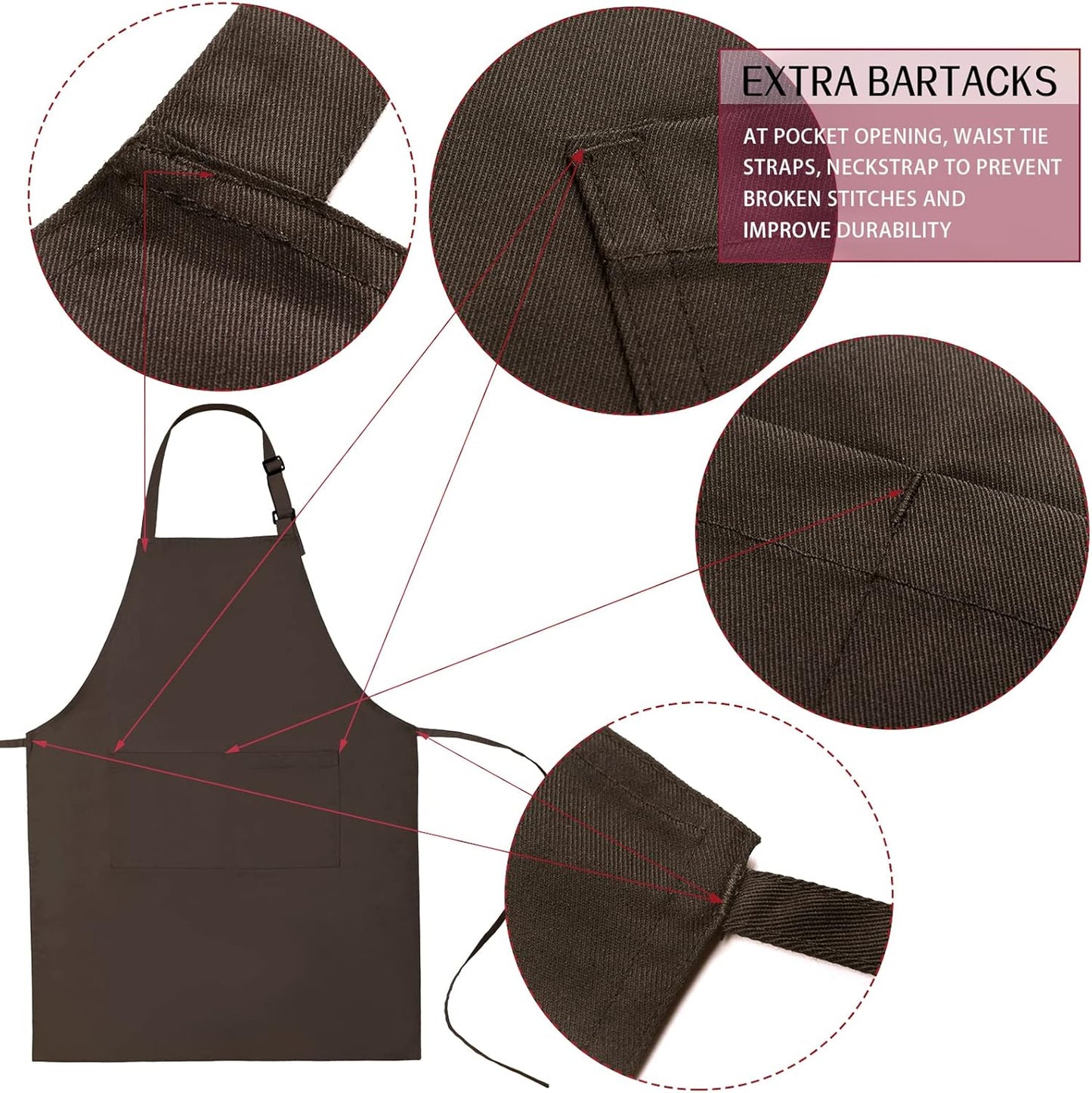Cotton Blend Waterproof Apron With 2 Pockets for Women Men - Cooking Kitchen Chef Arpon BBQ Work Painting - (1 Pack)