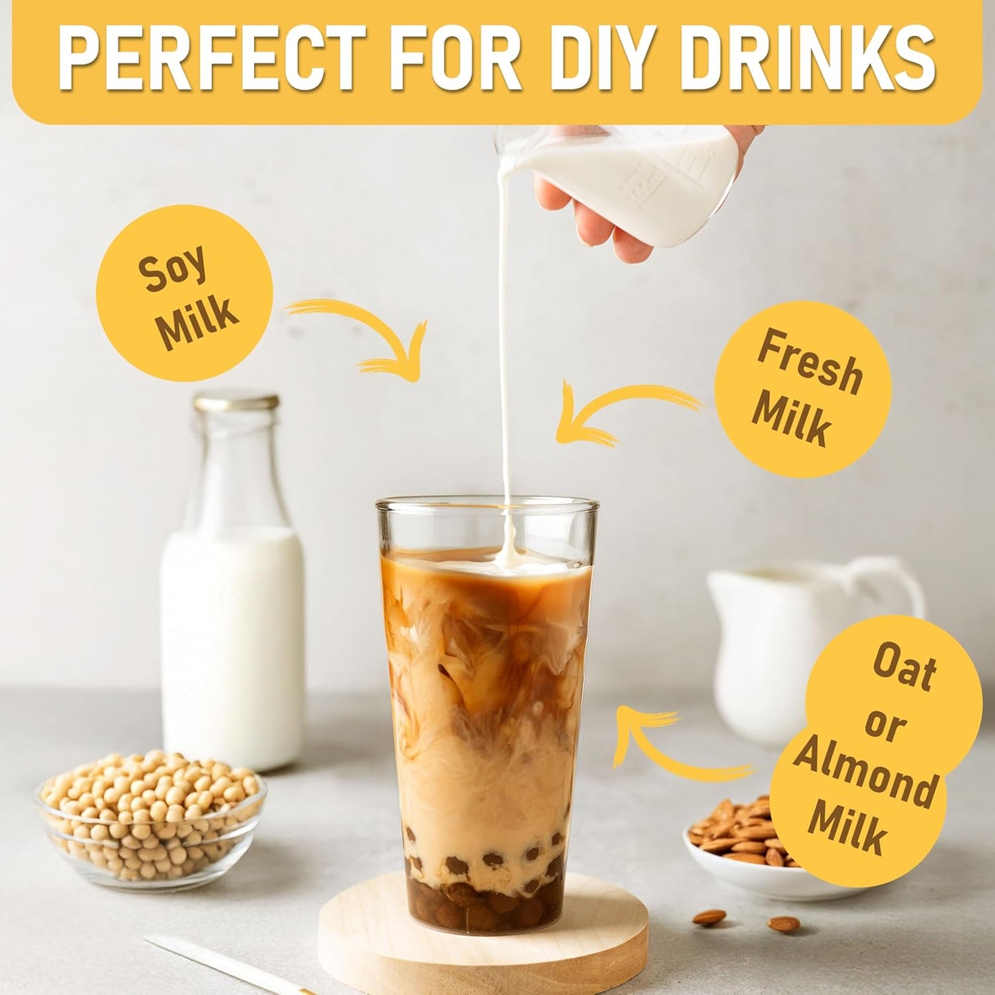 O's Bubble Boba Tea Kit - Bubble Tea Kit - All in One Boba Kit for Boba Tea Lovers - Boba Party Kit for Boba Drinks - Boba Kit for Kids - 6 Servings Includes Cups, Straws, Stirrer (Party Kit Variety Pack Upgrade)