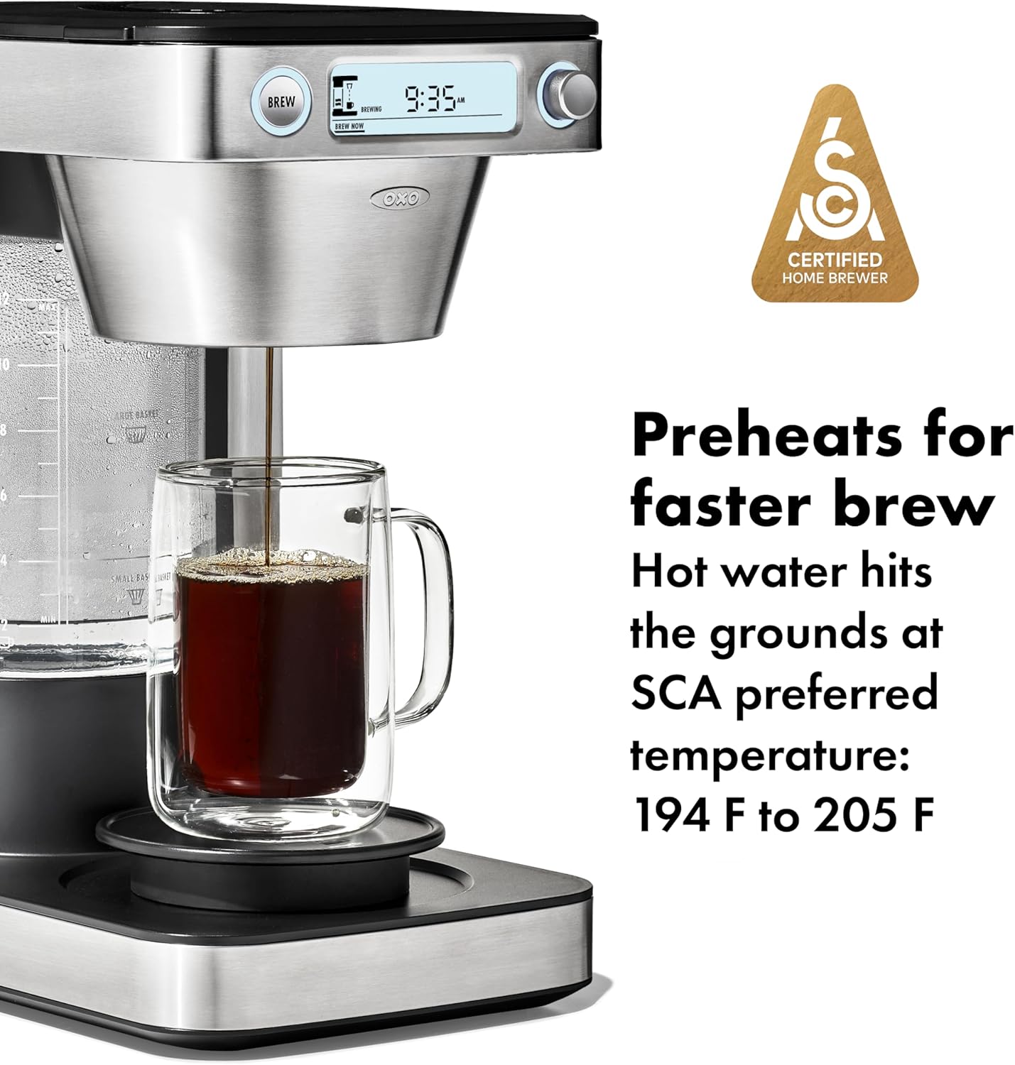 OXO Brew 12-Cup Coffee Maker With Podless Single-Serve Function,Silver