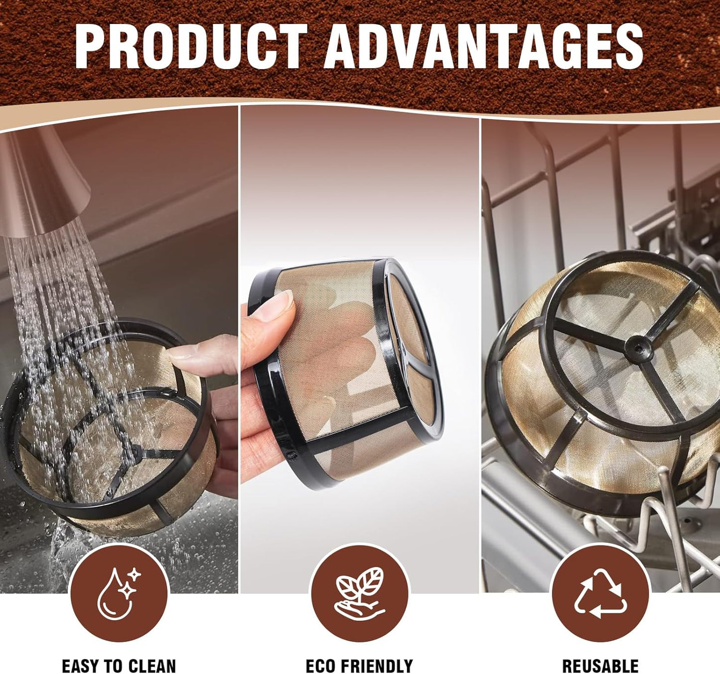 Reusable Coffee Filter 8-12 Cup for K-Duo Hot & Iced(Gen 2),K-Duo Essentials and K-Duo Brewers Machine