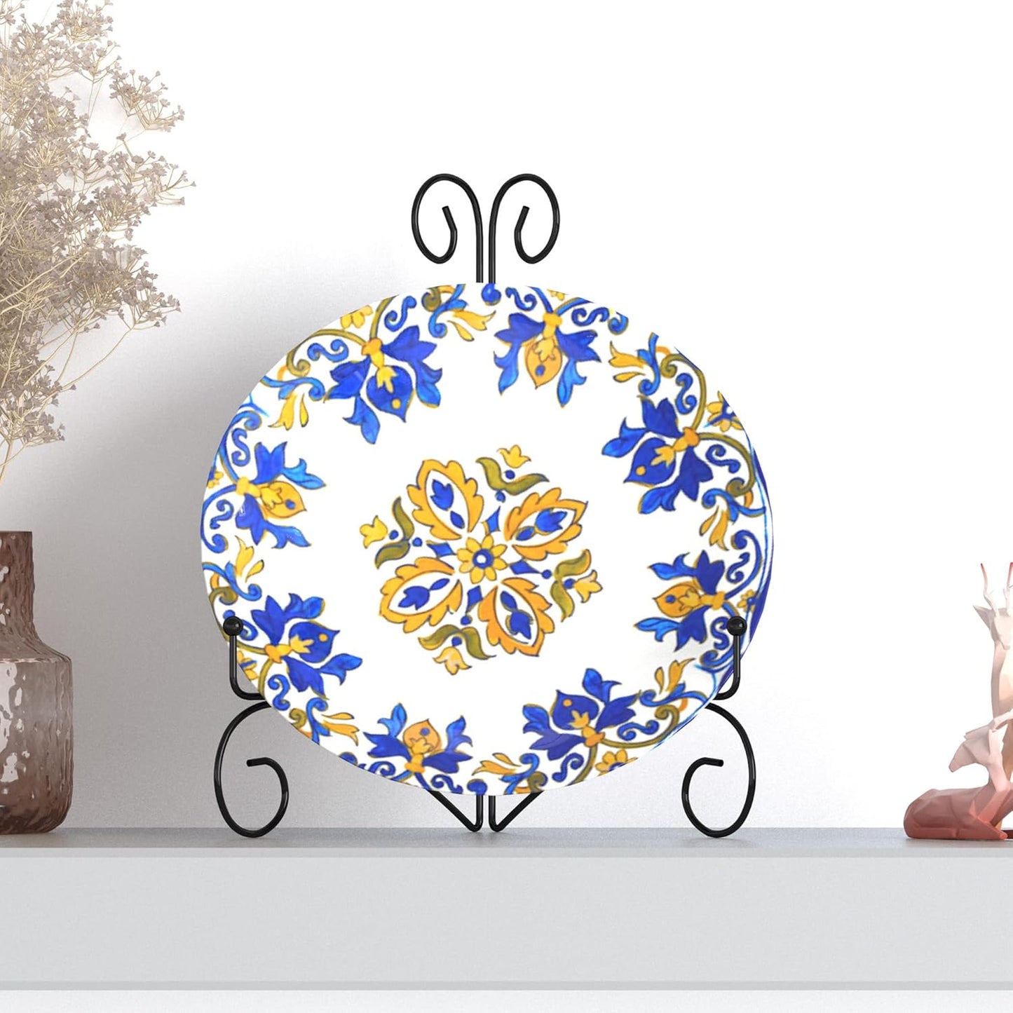 Iron Plate Stand for Display with Folding Design, Picture Stands for Tables, 12 Inch Large Easels for Displaying for Book, Art Piece, Photo and Platter, 12’’ Black, 2-Pack