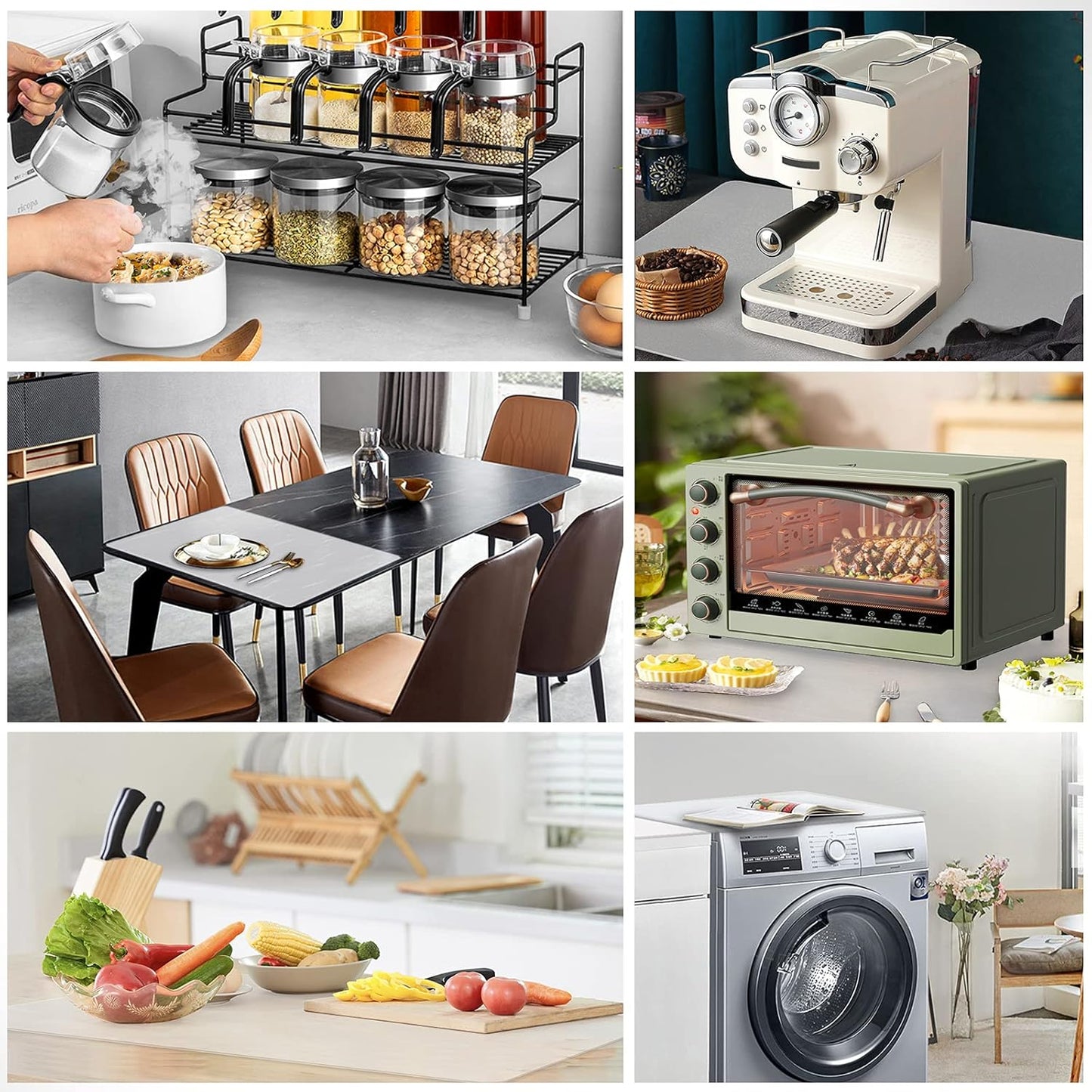 Ewen 31.6x23.5in 2mm Silicone Mats for Kitchen Counter, Extra Large Thick Heat Resistant Bar Mats for Countertop Protector Nonslip Placemat for Air Frye Crafts Work Glass Top Stove Work Translucent