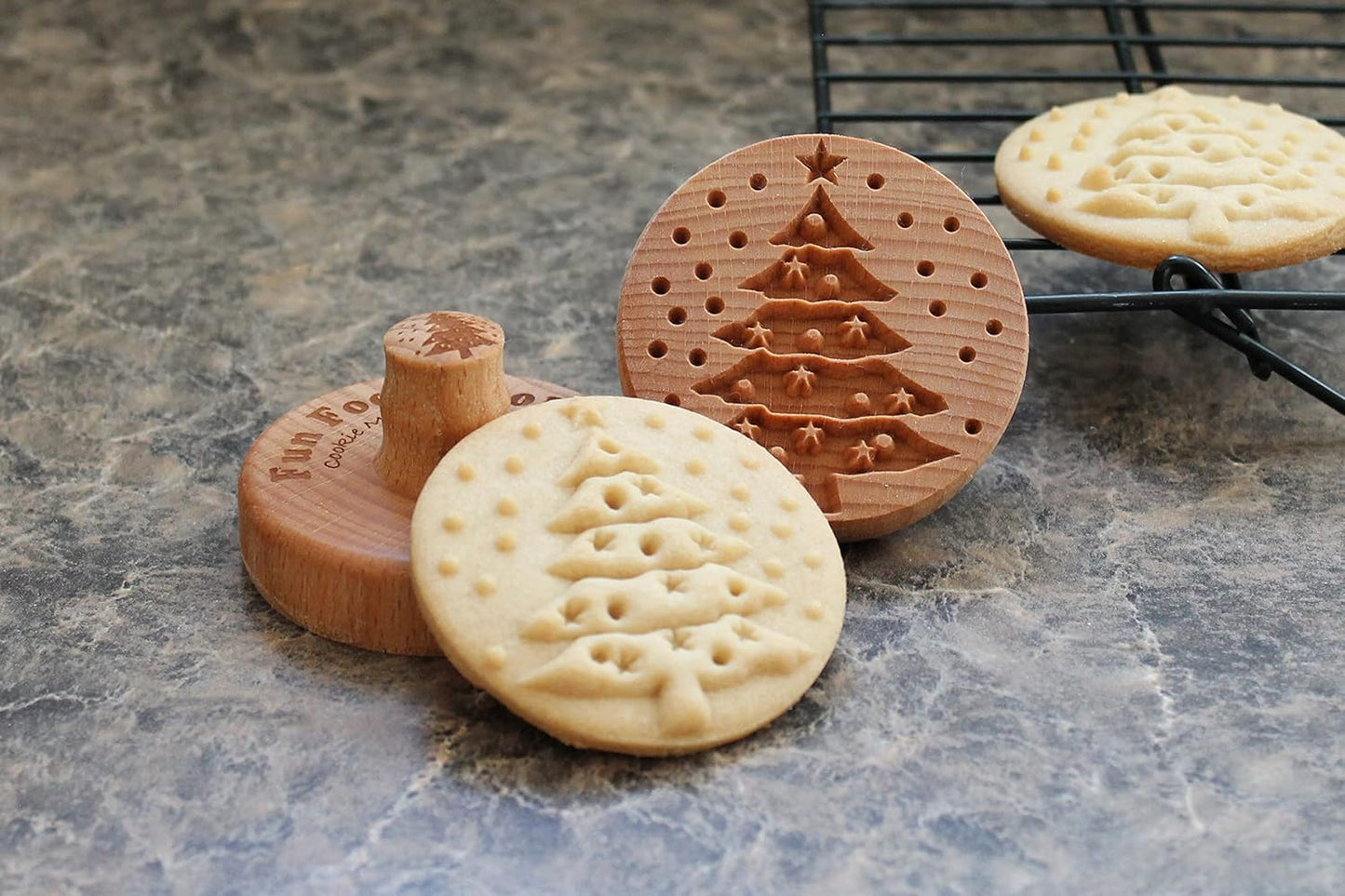 Wood Cookie Stamp, 2.5 Inch (Christmas Tree CS-016)