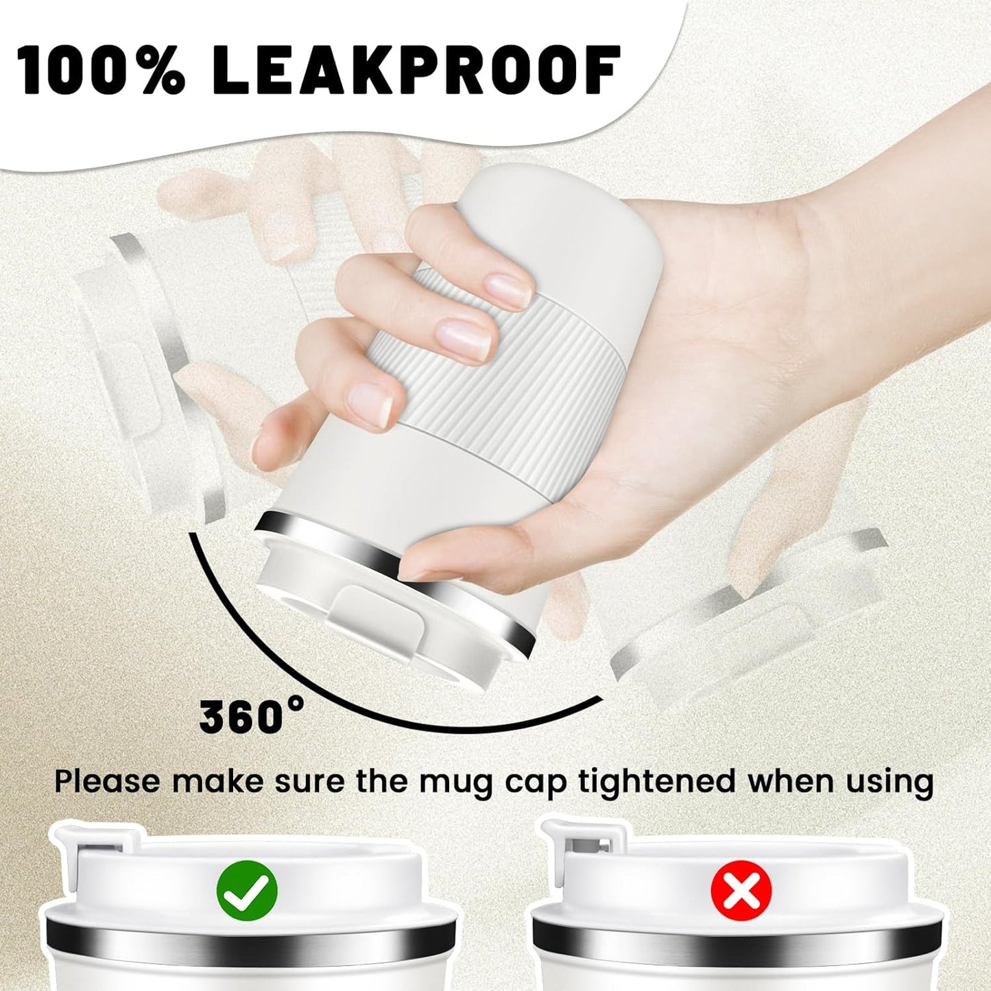 Insulated Coffee Tumblers with Flip Lid 12oz / 17oz, Stainless Steel Travel Coffee Mug Leak Proof, Vacuum Insulated Coffee Mug Reusable Cup, Keeps Cold and Hot for Coffee Tea