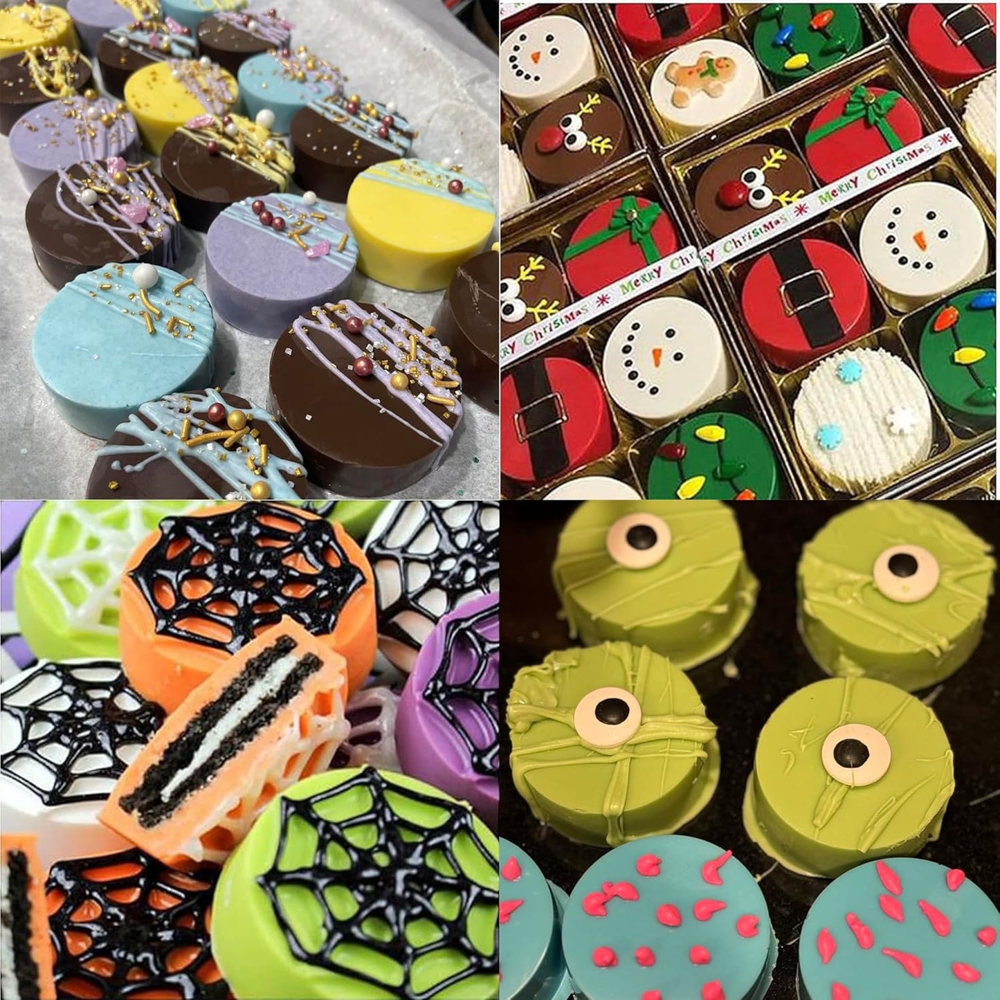 2 Pcs Round Chocolate Cookie Molds, 12-Cavity Cylinder Chocolate Cover Cookie Silicone Molds for Candy Mini Cakes Jelly Baking