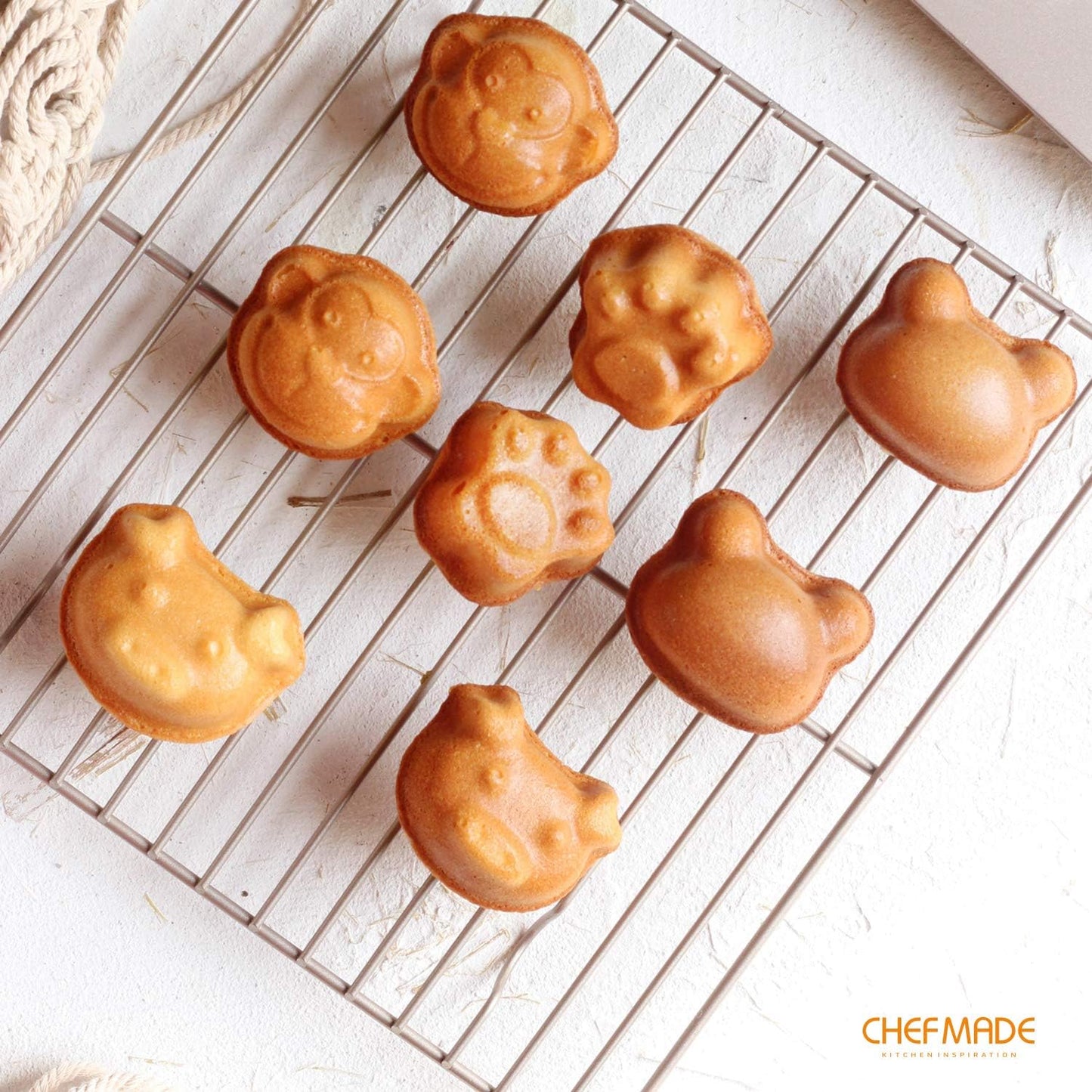 CHEFMADE Baking and Cooling Rack, 10.8-Inch Non-Stick Square Wire Rack for Oven Baking (Champagne Gold)