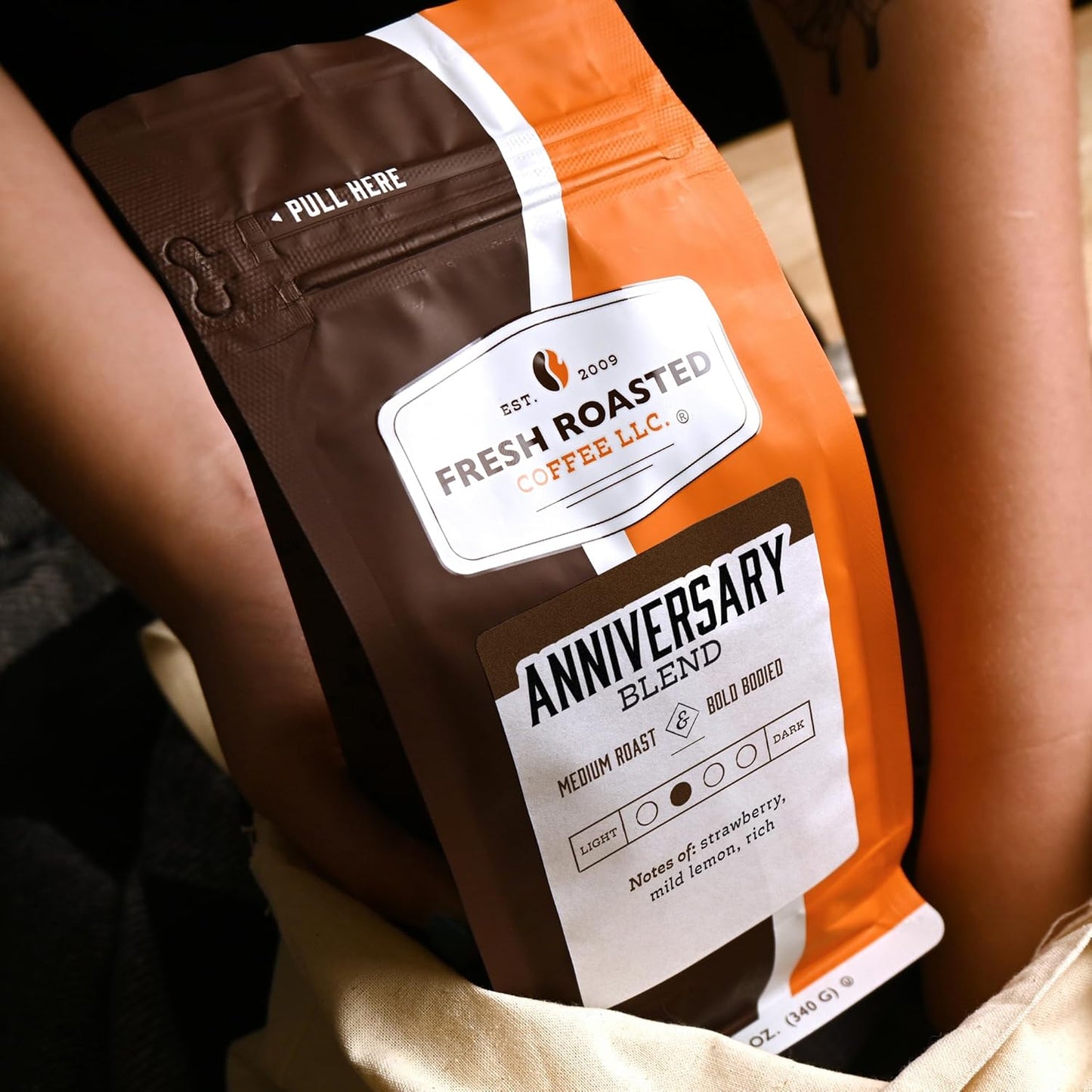 Fresh Roasted Coffee, Anniversary Blend, 12 oz, Medium Roast, Kosher, Ground