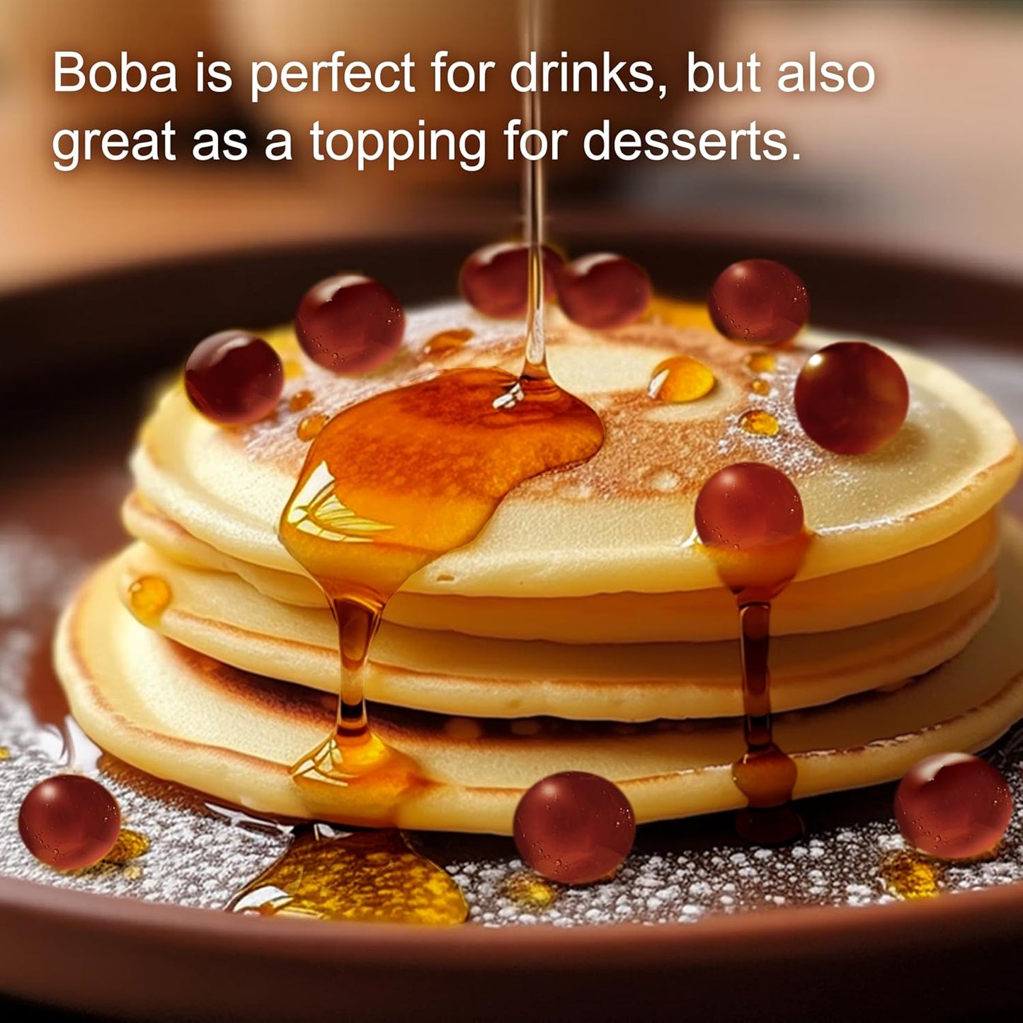 J WAY BOBA Authentic Instant Tapioca Boba Pearls for Milk Tea, Smoothies and Desserts, Brown Sugar Flavor (Ready in Just 20 Seconds) - 4 Servings