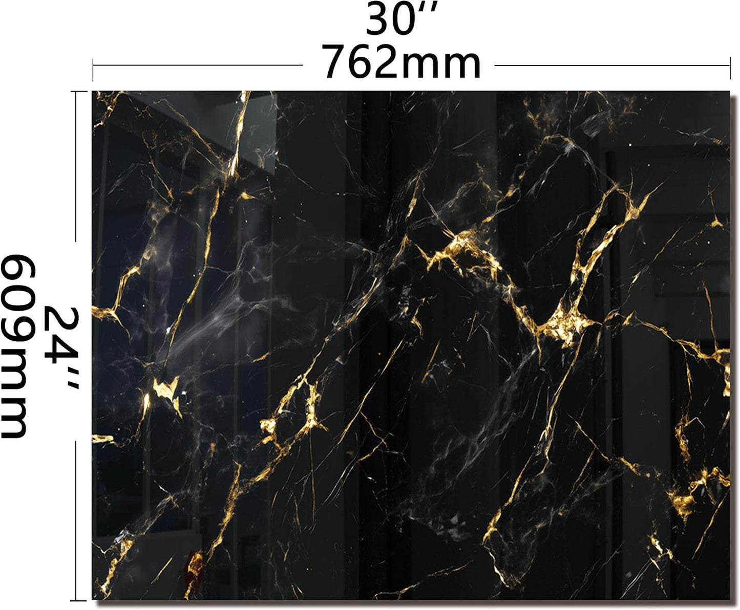 DAIFURONGE Tempered Glass Backsplash For Kitchen Behind Stove,Black Marbling Stove Backsplash Top Cover,Easy to Clean Glass Splashback, Sink Cover Splash Guard,Home Kitchen Wall Decor (30"x24"(76.2x60.96cm))