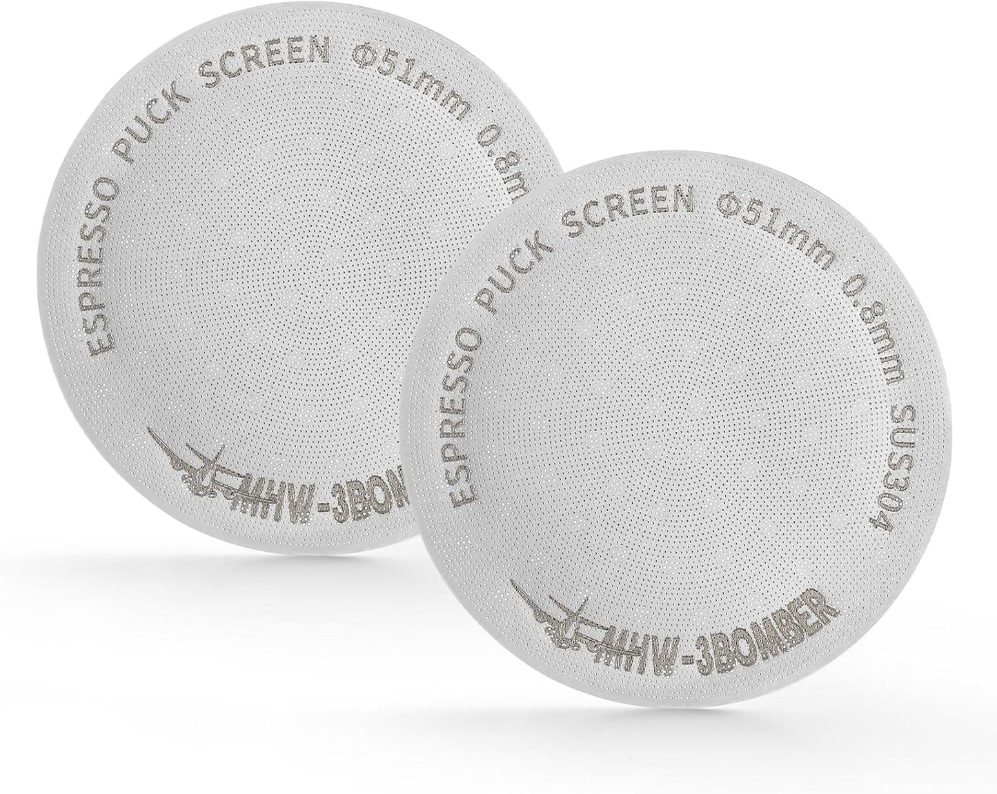 MHW-3BOMBER 51mm Espresso Puck Screen 2 Packs Metal Coffee Filter Reusable Espresso Filters for 51mm Portafilter Basket 0.8mm Thickness FG7008S-OS