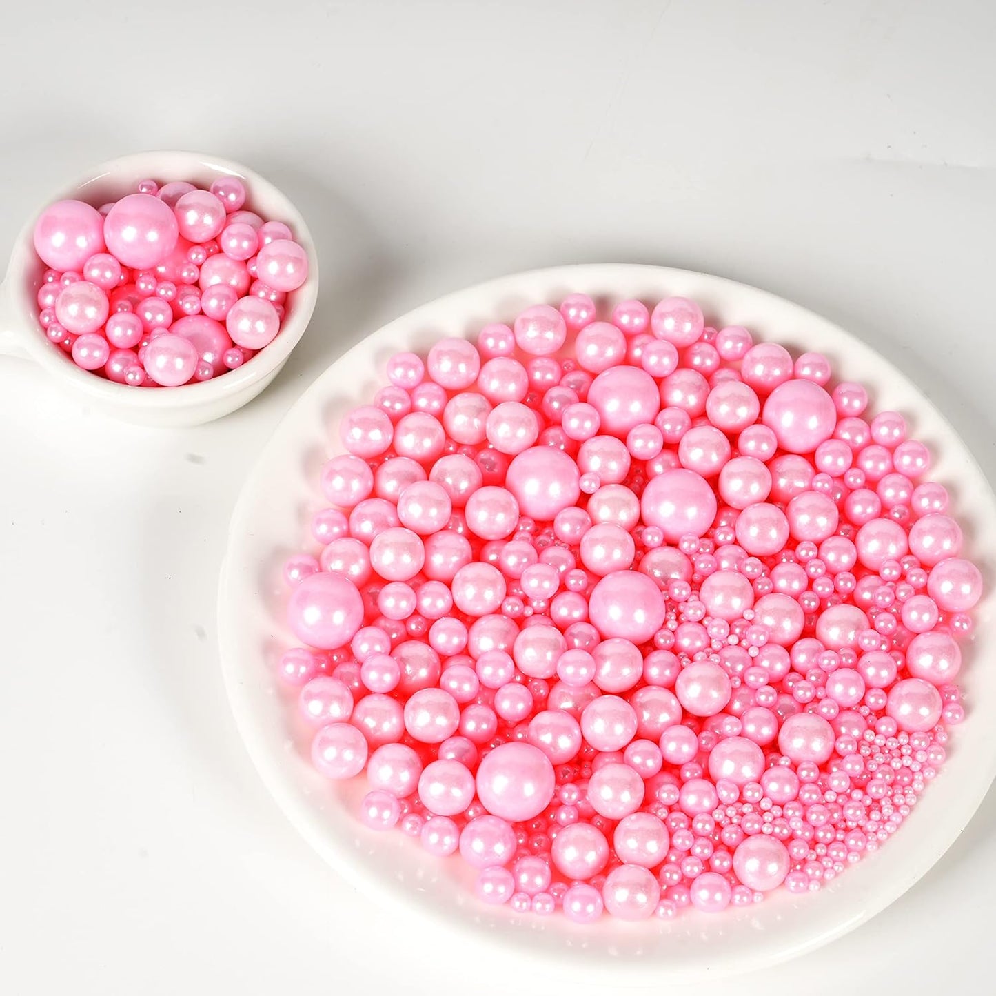 Kasvan Pink Pearl Sugar Sprinkles - Edible Candy Pearls 130g/4.58 Oz, Mix Size, Baking Cake Decorations, Ice Cream Toppings and Cookie Decorating, Wedding Party Chirstmas Supplies