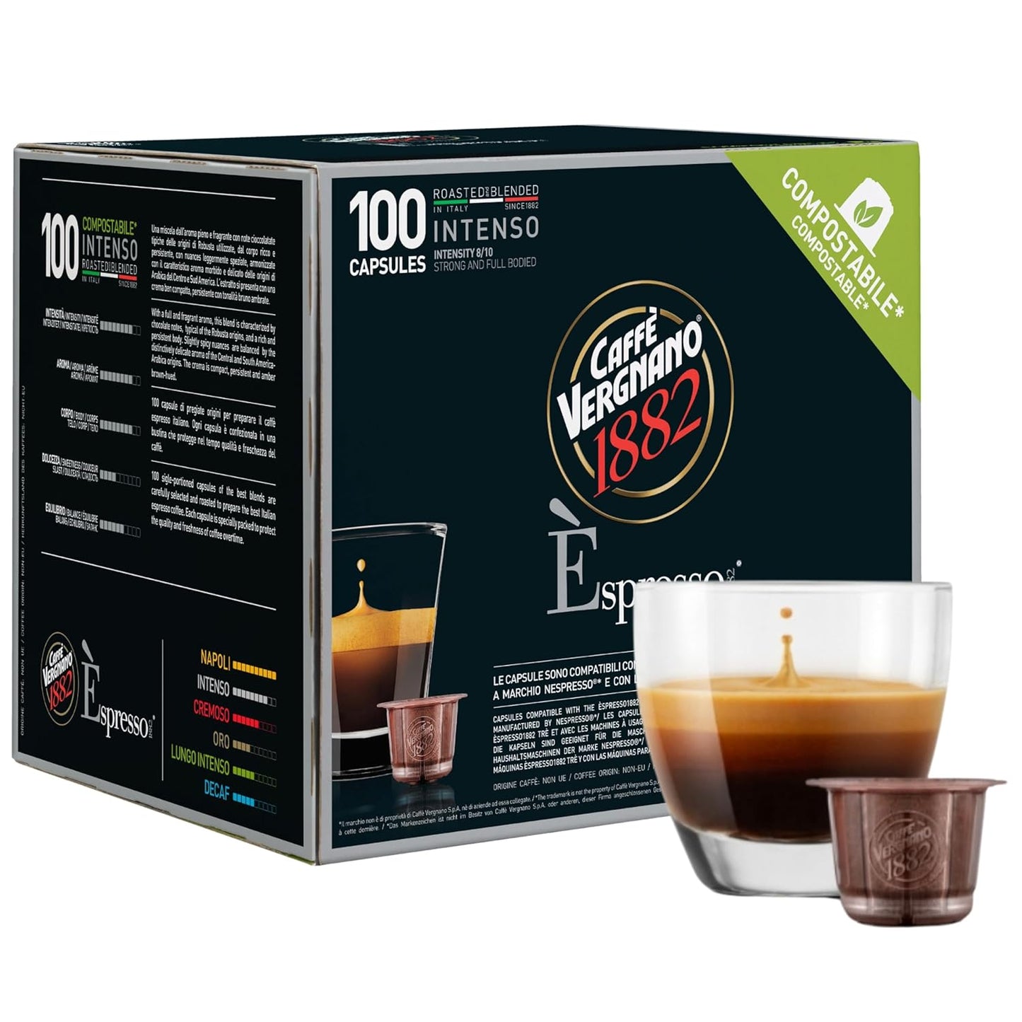 Caffe' Vergnano Medium Roast Espresso Original Line Machine Compatible Capsules