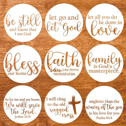 Round Christian Stencils 12” Religious Faith Stencil Jesus Plastic Stencils for Painting on Wood Canvas Mat Door Hanger