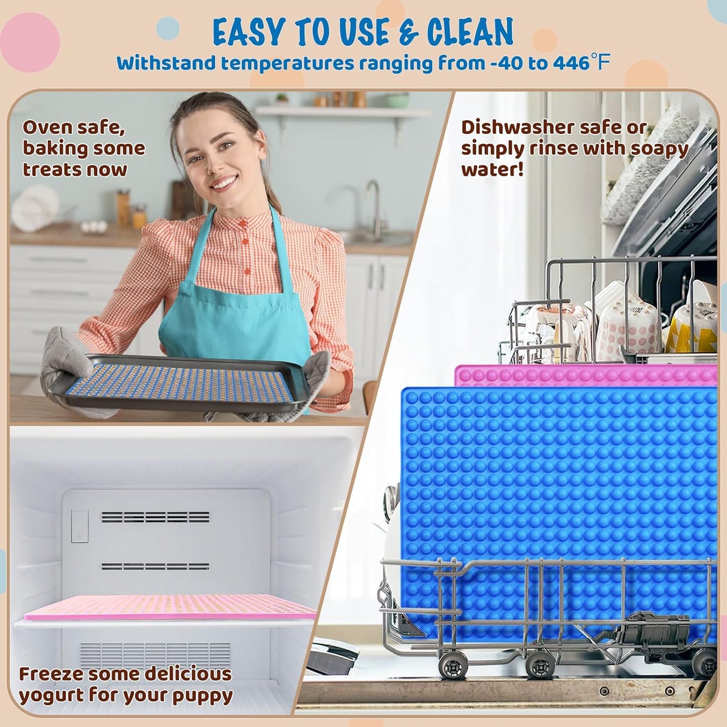 HKNMTT Mini Round Silicone Molds, 936 Cavities Semi Sphere Baking Moulds for Dog Treats Chocolate Chip Candy Gummy Freezer Oven Safe Homemade BPA Free Food Grade 2 PCS 0.02 Oz Cavity