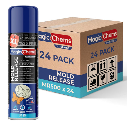 Silicone Mold Release Spray (500ml) - 24 Pack Mega Size for Epoxy Resin and Candle Molds