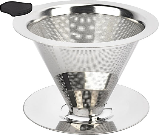 Pour Over Coffee Dripper Stainless Steel Reusable Cone Coffee Filters #2