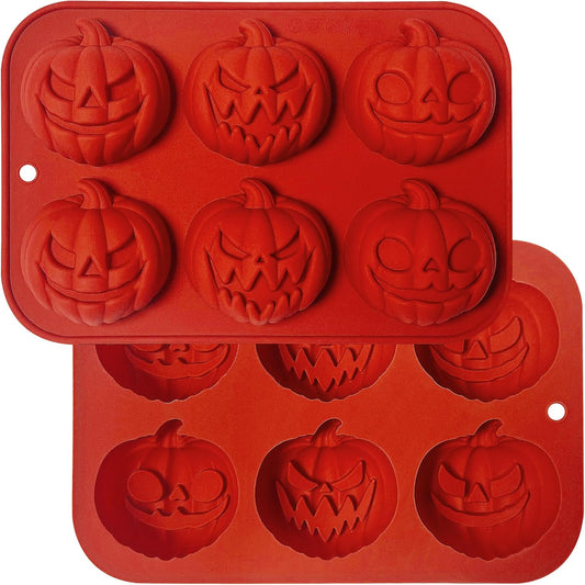 2Pcs Halloween Pumpkin Molds Silicone for Chocolate Candy, 3D Halloween pumpkin Molds Silicone for Candy Gummy (Pumpkin)