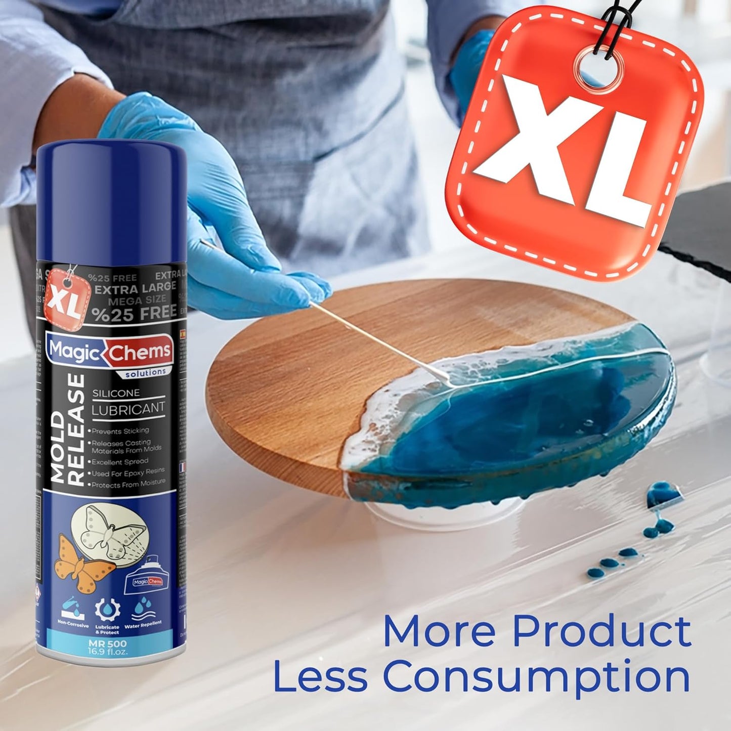 Mold Release, Silicone Mold Release Spray (3x16.9 fl oz/500ml) Mold Release for Epoxy Resin and Candle Mold Release Spray (3 Pack Mega Size)