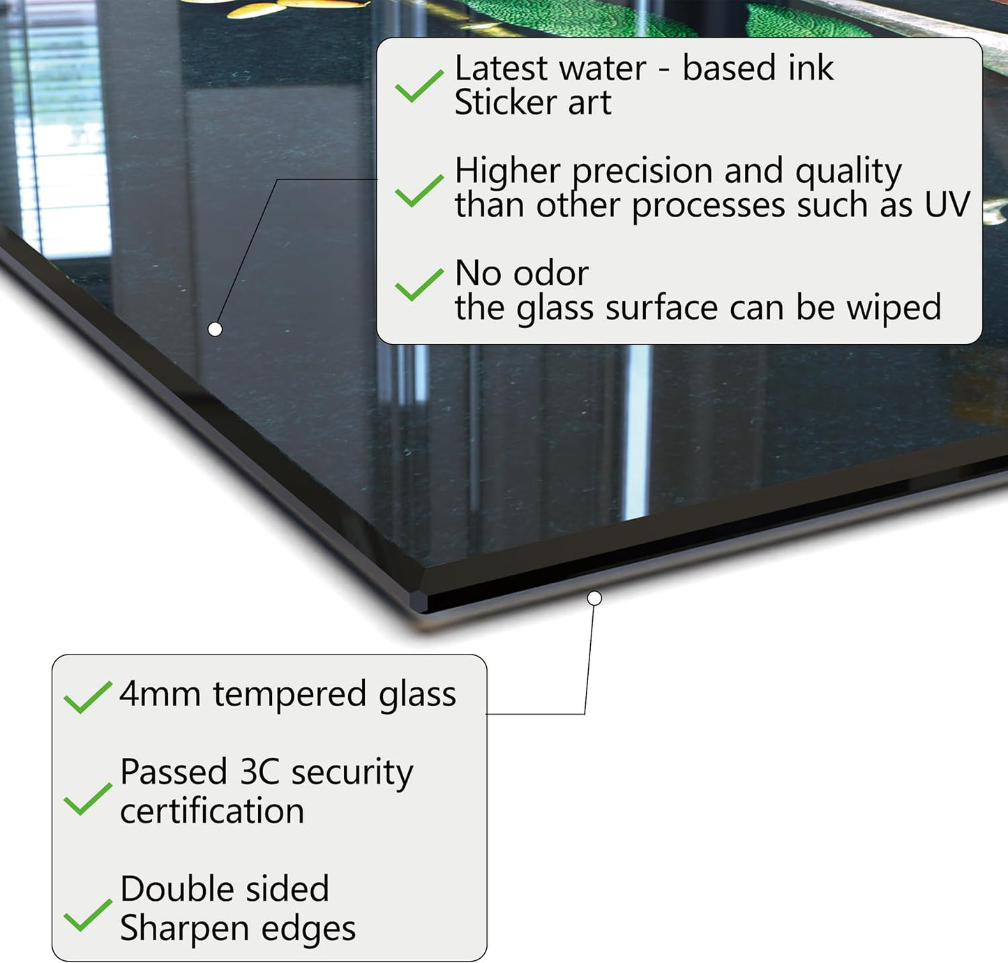 DAIFURONGE Tempered Glass Stove Backsplash Panel - Artistic Spice Design | Heat-Resistant Splash Guard, Kitchen Wall Decor,(30"x20"