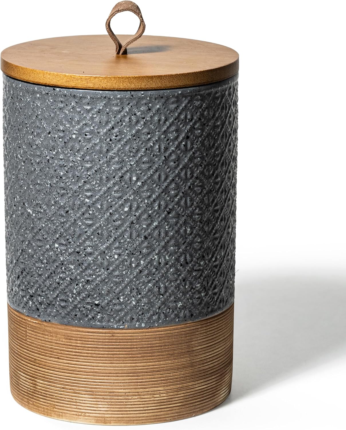 Large Food Storage Jar Coffee Container with Lids, Ceramic Coffee Canister for Sugar Spice Cookie Ground Coffee - Kitchen Pantry, Housewarming Weeding Gift - Gray & 64 fl.oz