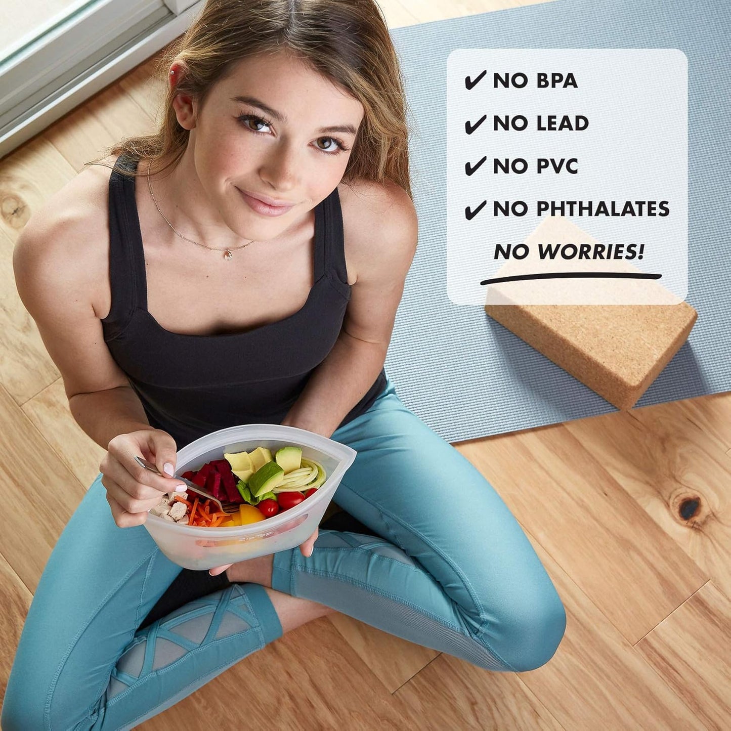 Zip Top Reusable Food Storage Bags | Large Cup [Lavender] | Silicone Meal Prep Container | Microwave, Dishwasher and Freezer Safe | Made in the USA