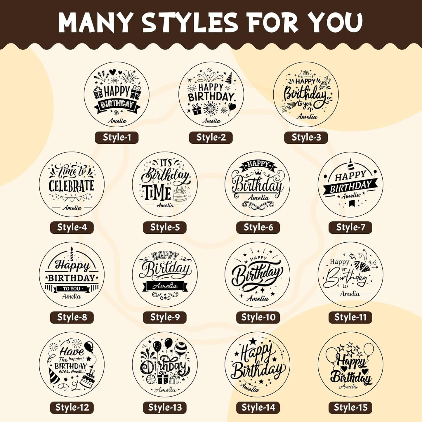 Personalized Birthday Cookie Stamp Custom Acrylic Cookie Embossing Mold with Handle for Baking Decoration