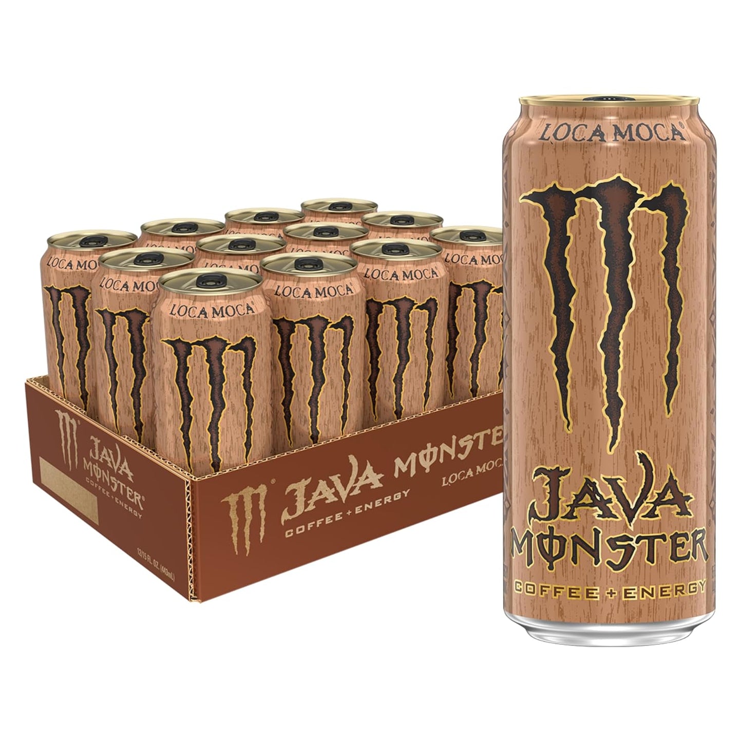Java Monster Loca Moca, Coffee + Energy Drink, 15 Ounce (Pack of 12)