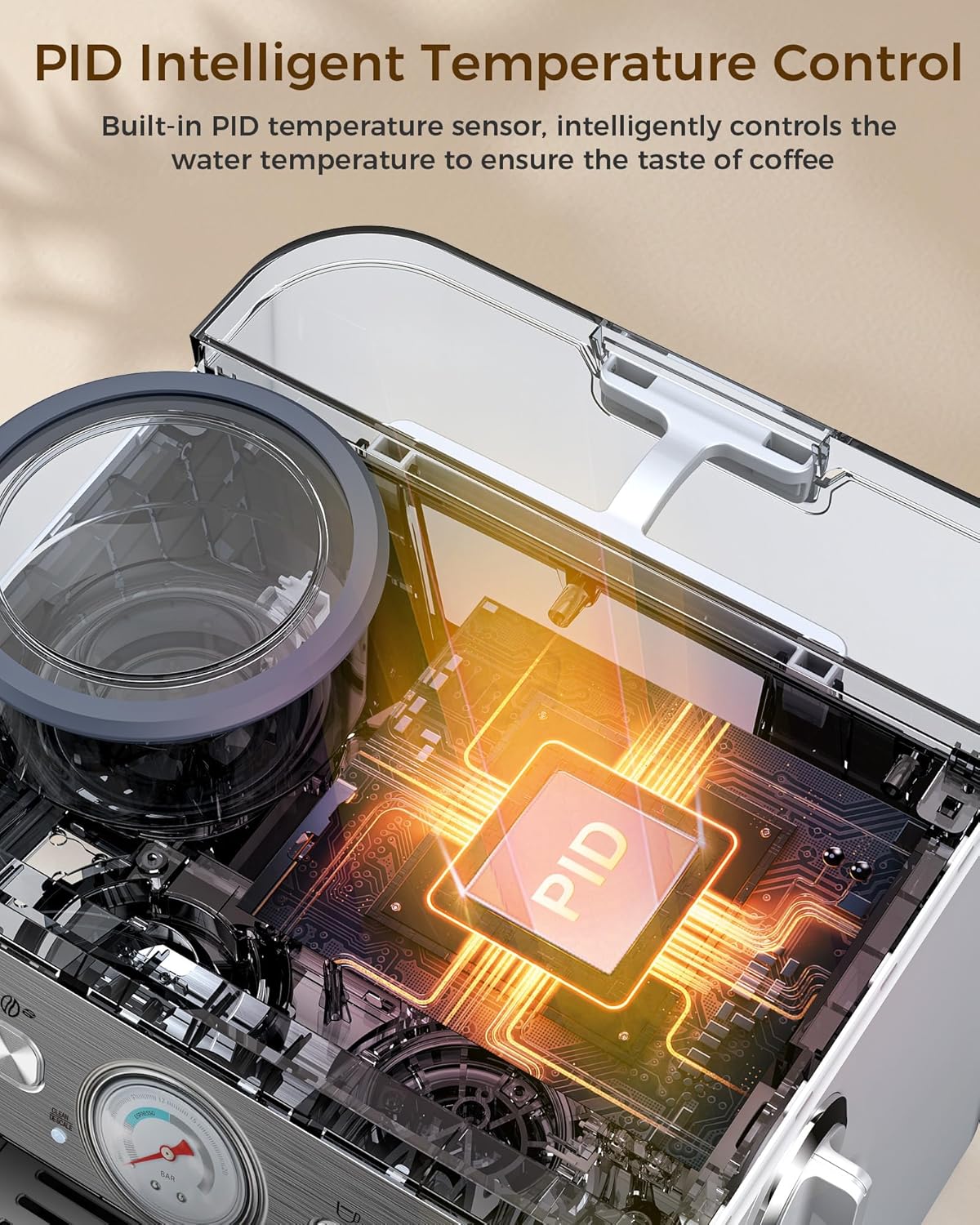 (2025 Upgrade)20 Bar Espresso Machine with Grinder & Milk Frother Steam Wand, Tamping Tools, Expresso Coffee Machines 58mm Commercial Espresso Maker for Home or Café, Perfect for latte, Cappuccino